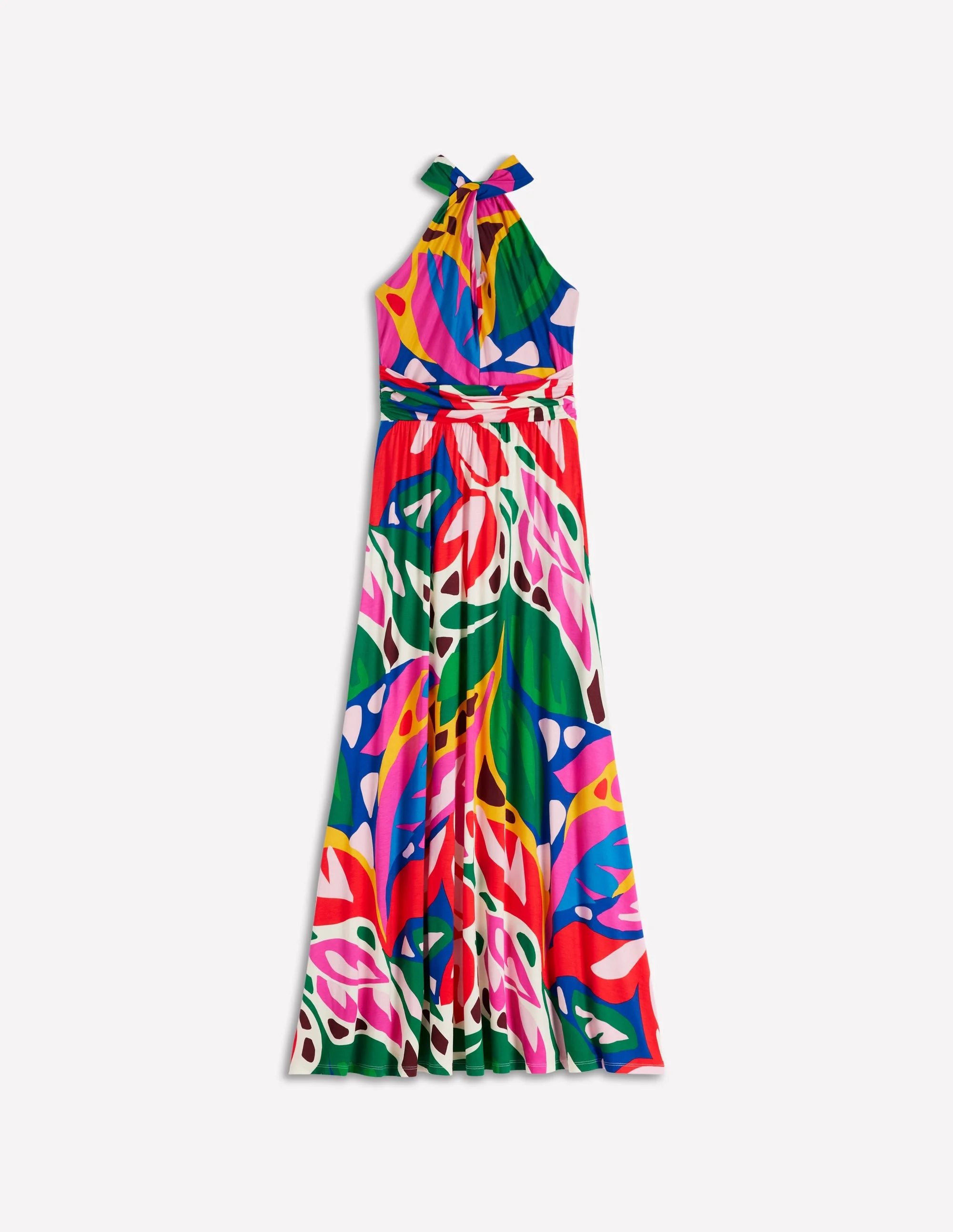Sydney Twist Neck Jersey Dress-Multi, Leafy Cascade - 1