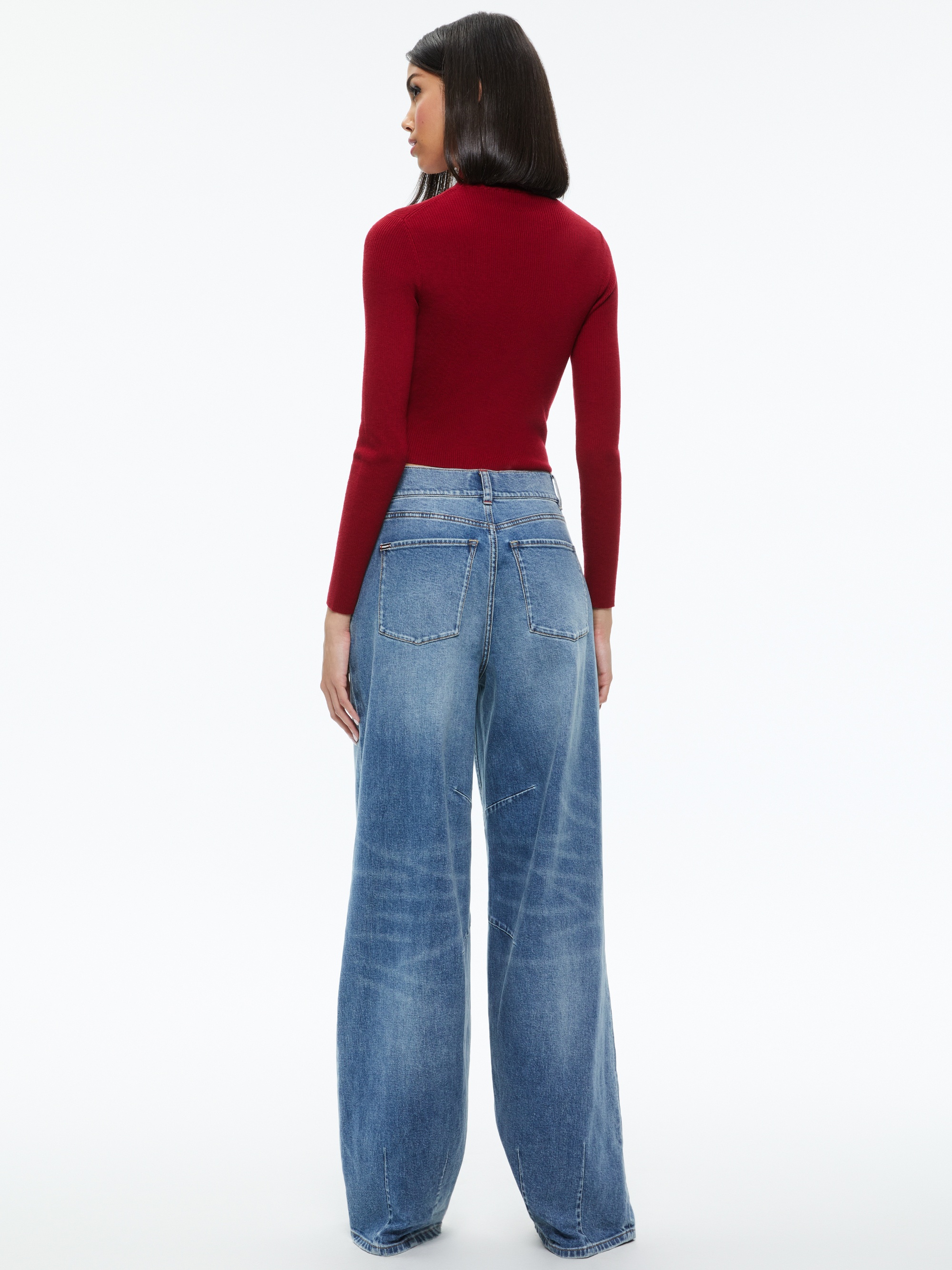 SENAIDA CROPPED MOCK NECK PULLOVER - 3