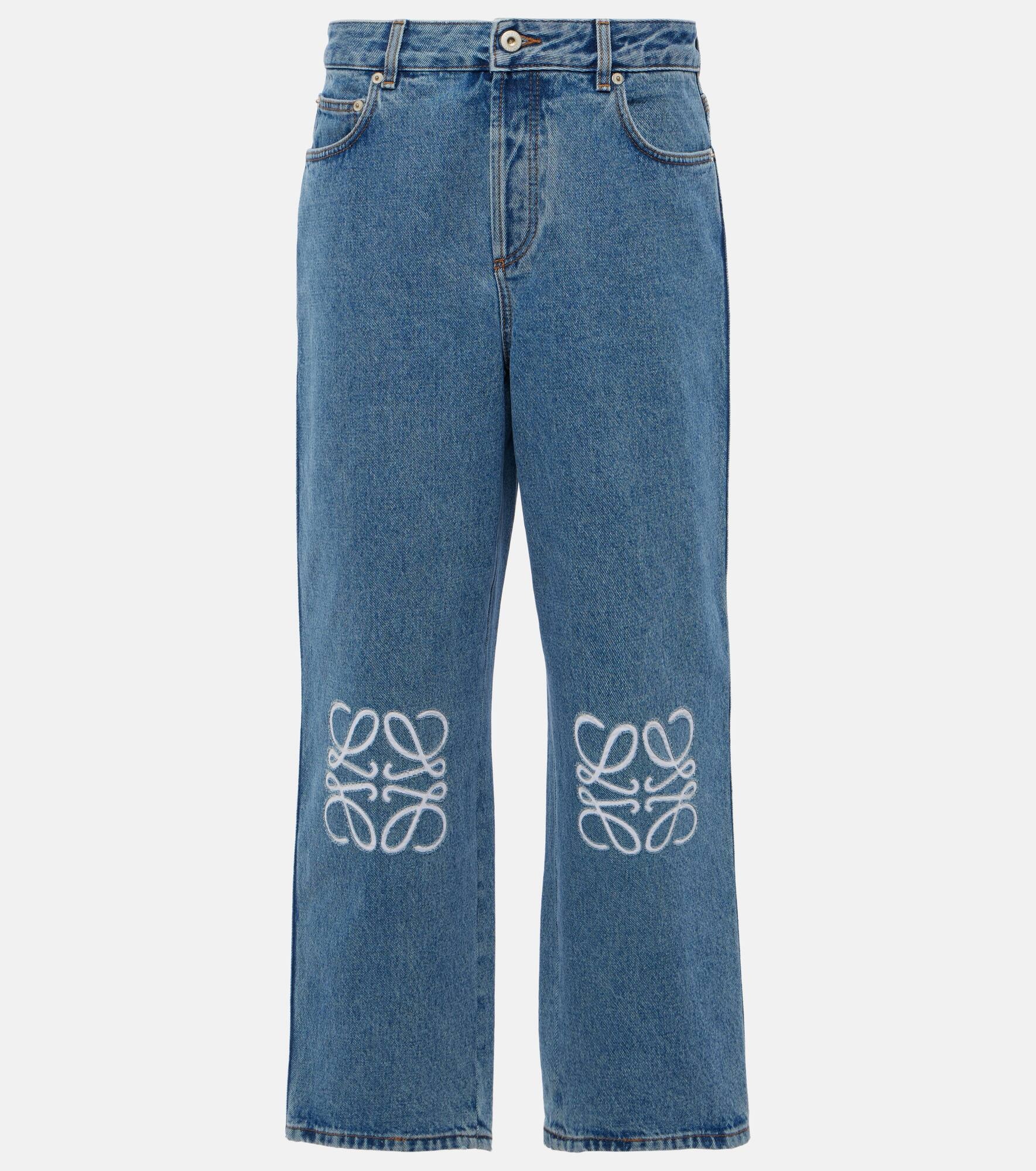 Anagram mid-rise cropped straight jeans - 1