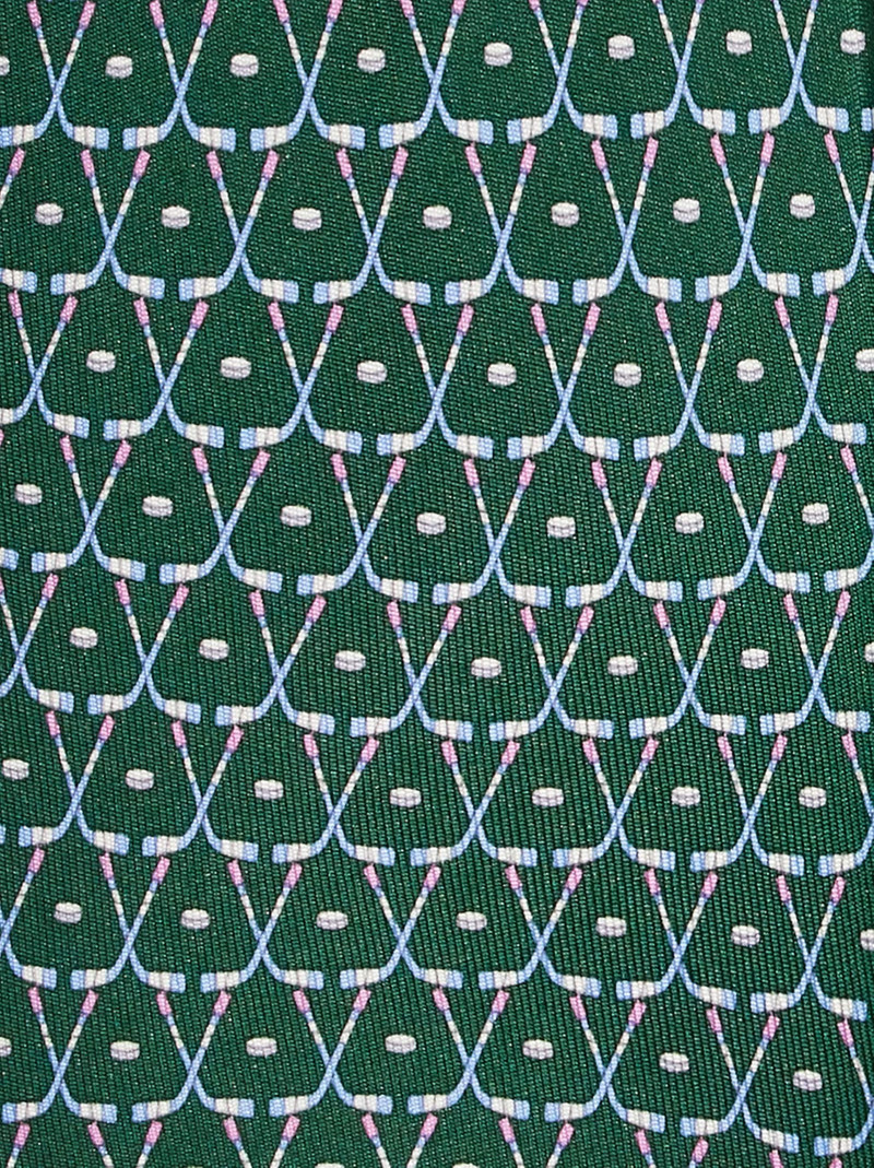 FERRAGAMO Hockey print silk tie outlook