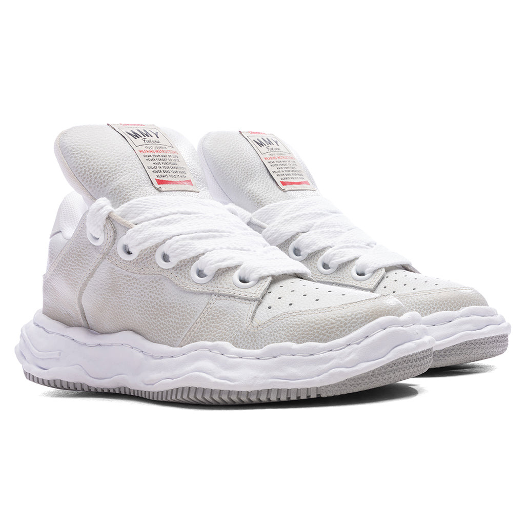 WAYNE PUFFER LOW OG SOLE BRUSHED SHRINK LEATHER - WHITE - 2