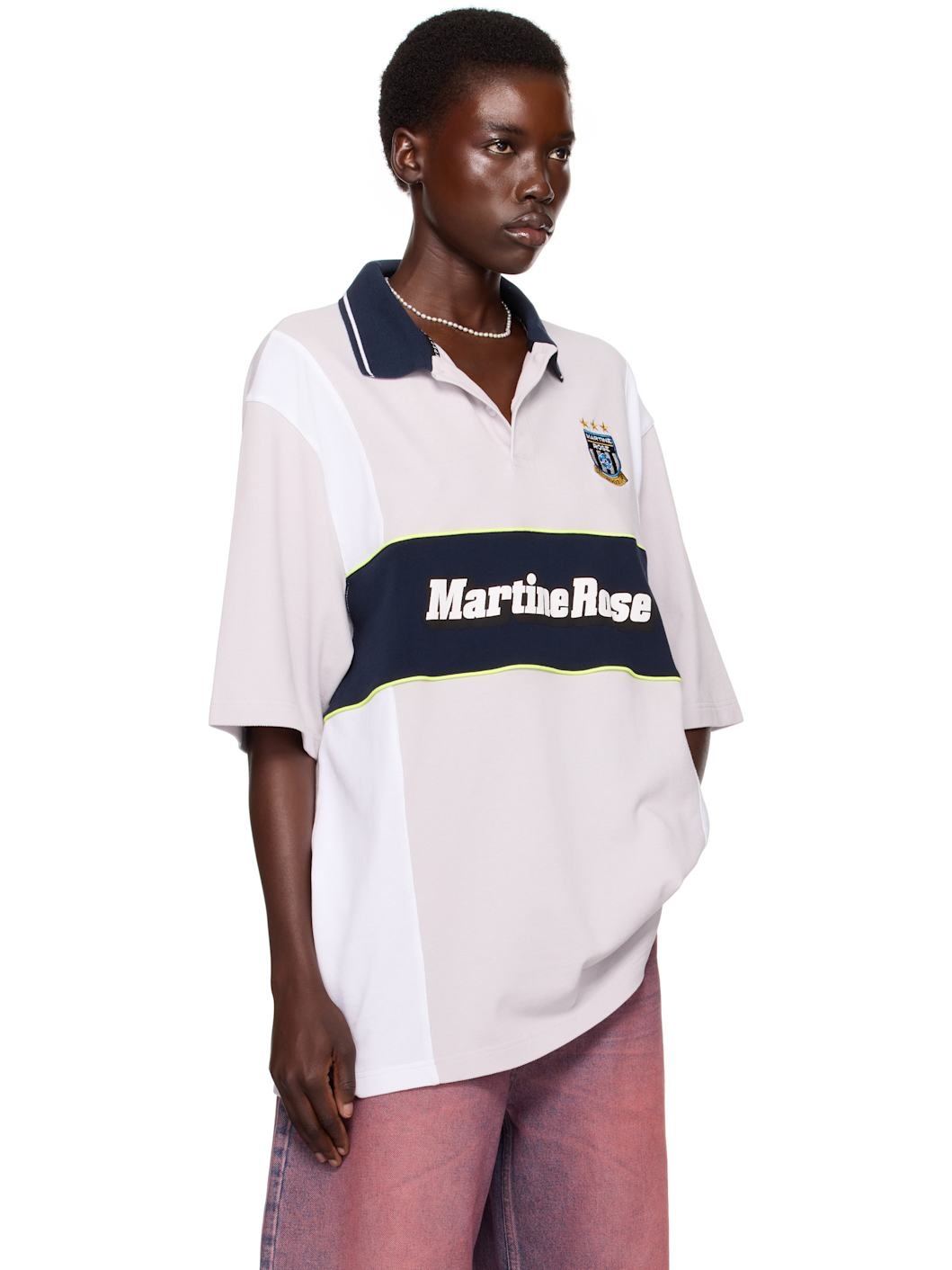 SSENSE Exclusive Gray Oversized Paneled Polo - 2