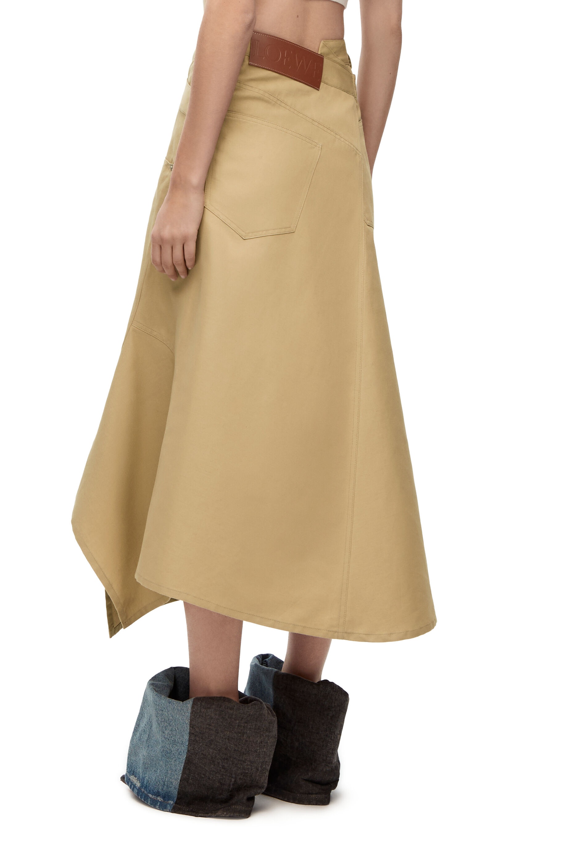 Deconstructed midi skirt in cotton and linen - 4