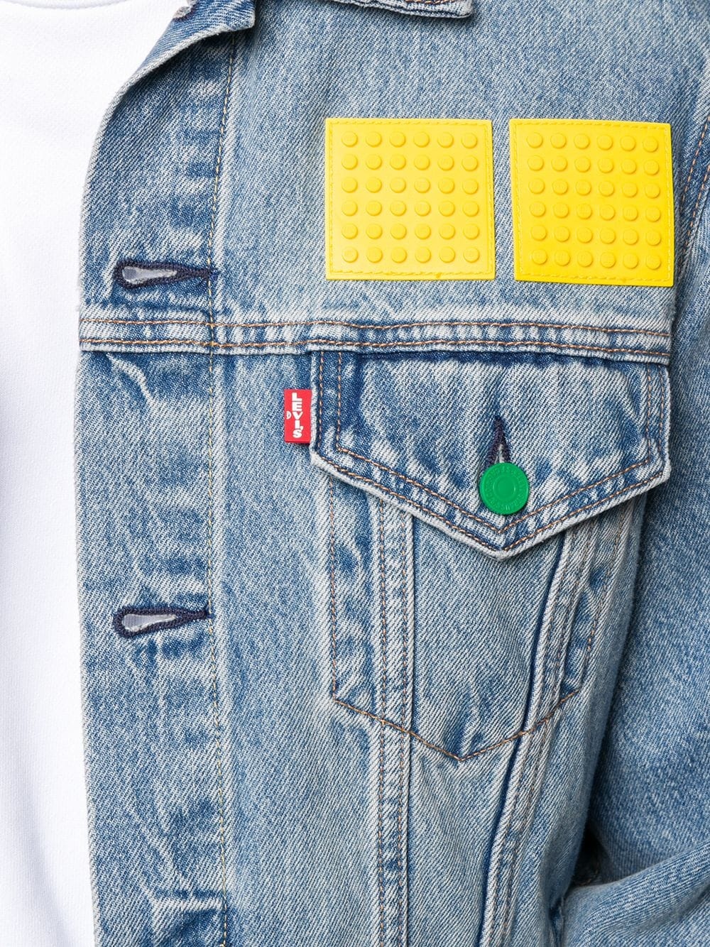 lego patches denim jacket - 5