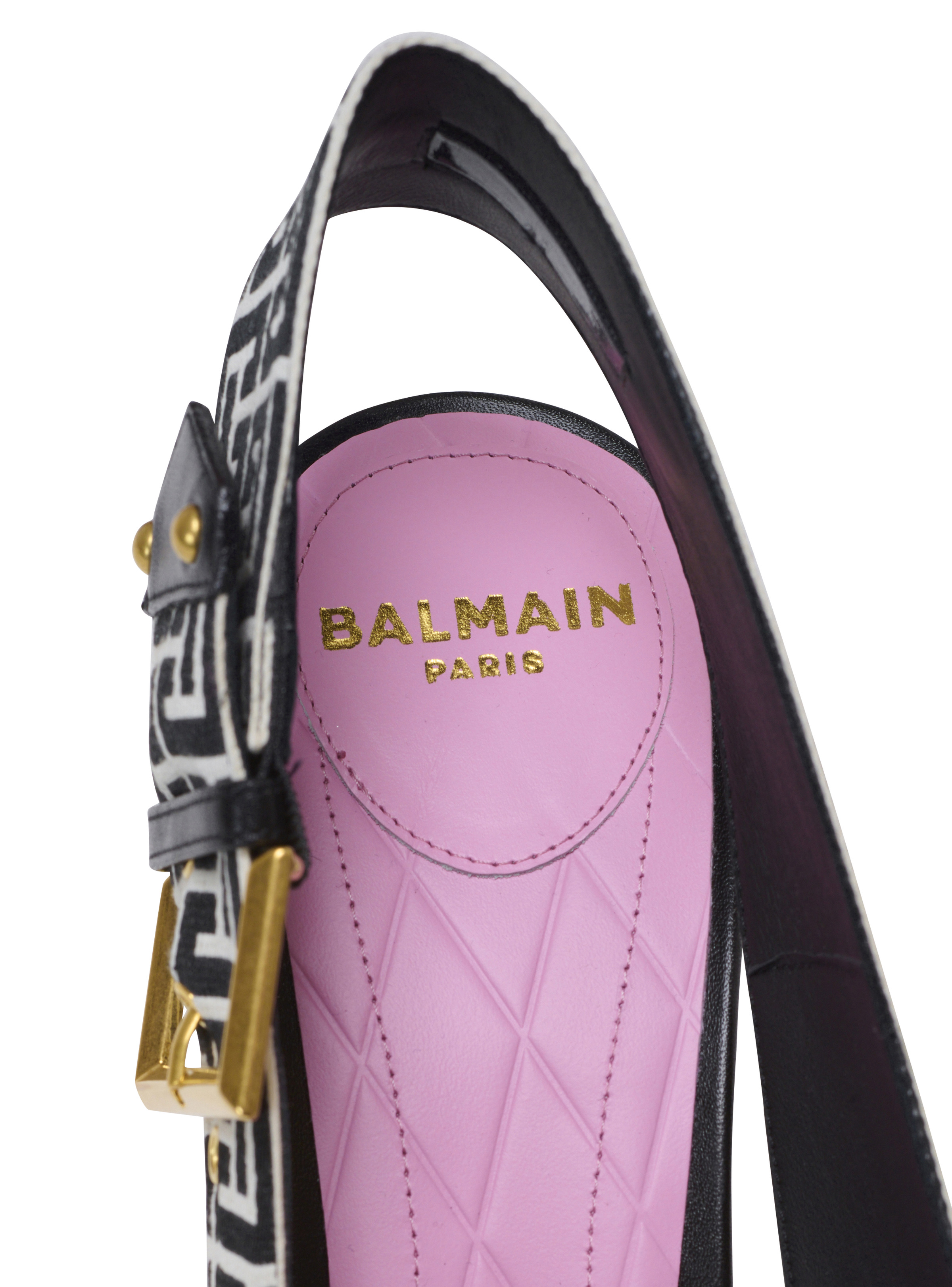 Ruby slingbacks in calfskin and monogrammed - 6