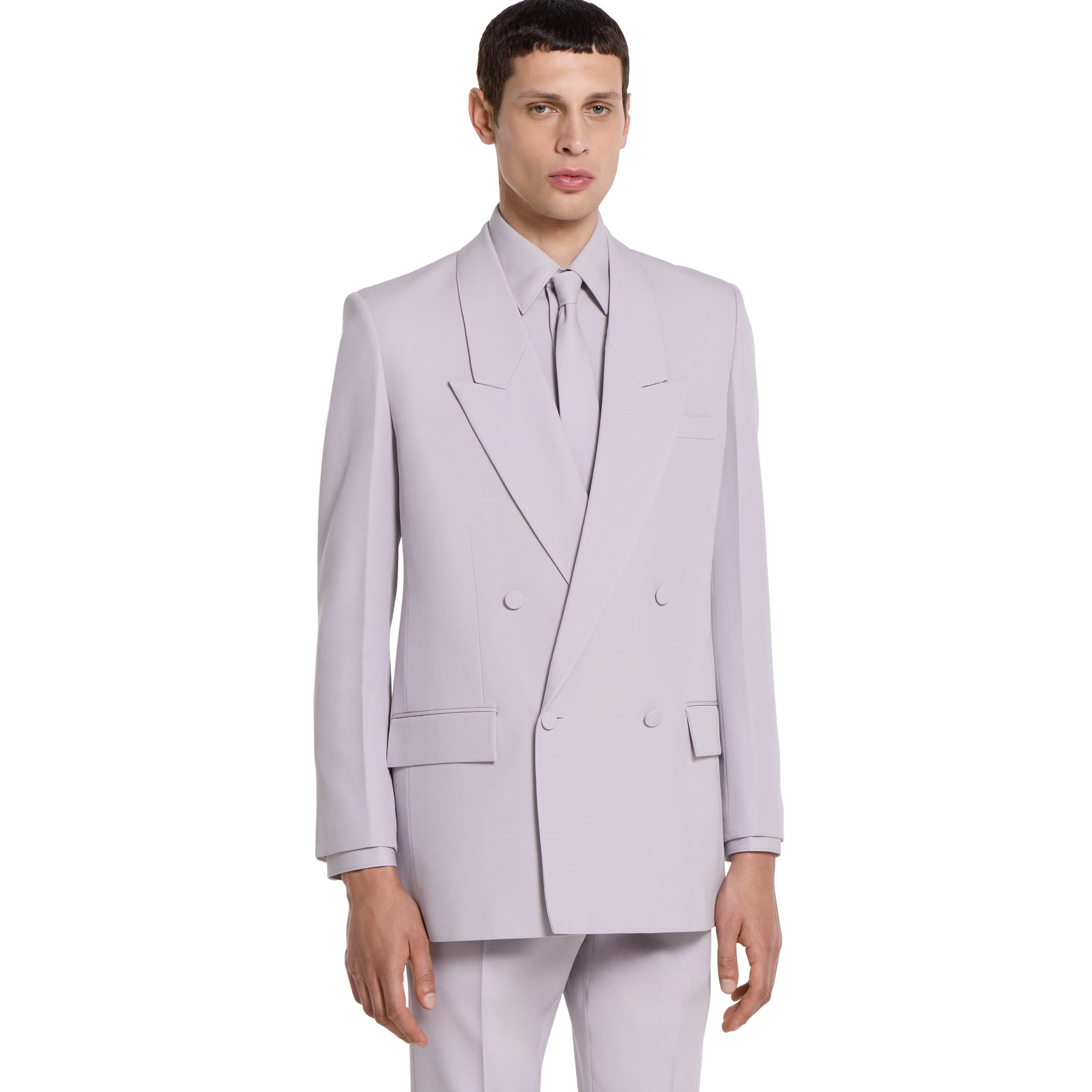 Double-breast wool gabardine jacket - 3