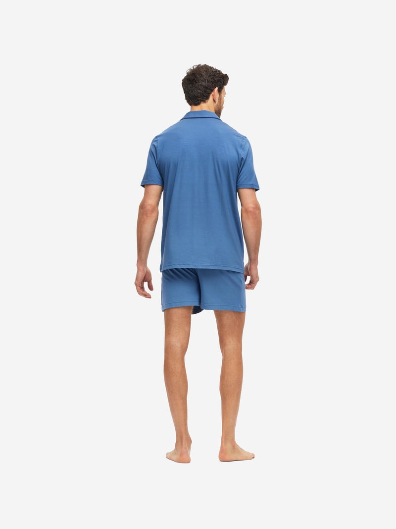 Men's Short Pyjamas Basel Micro Modal Stretch Storm Blue - 4