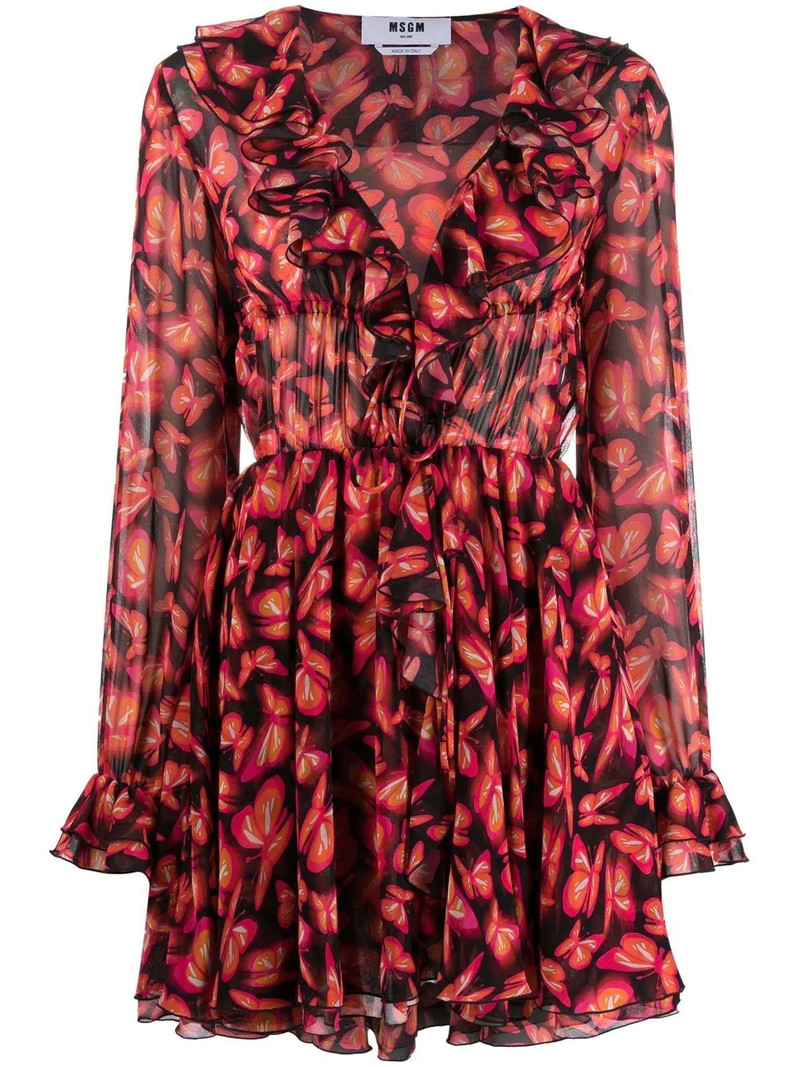 butterfly pattern mini dress 1