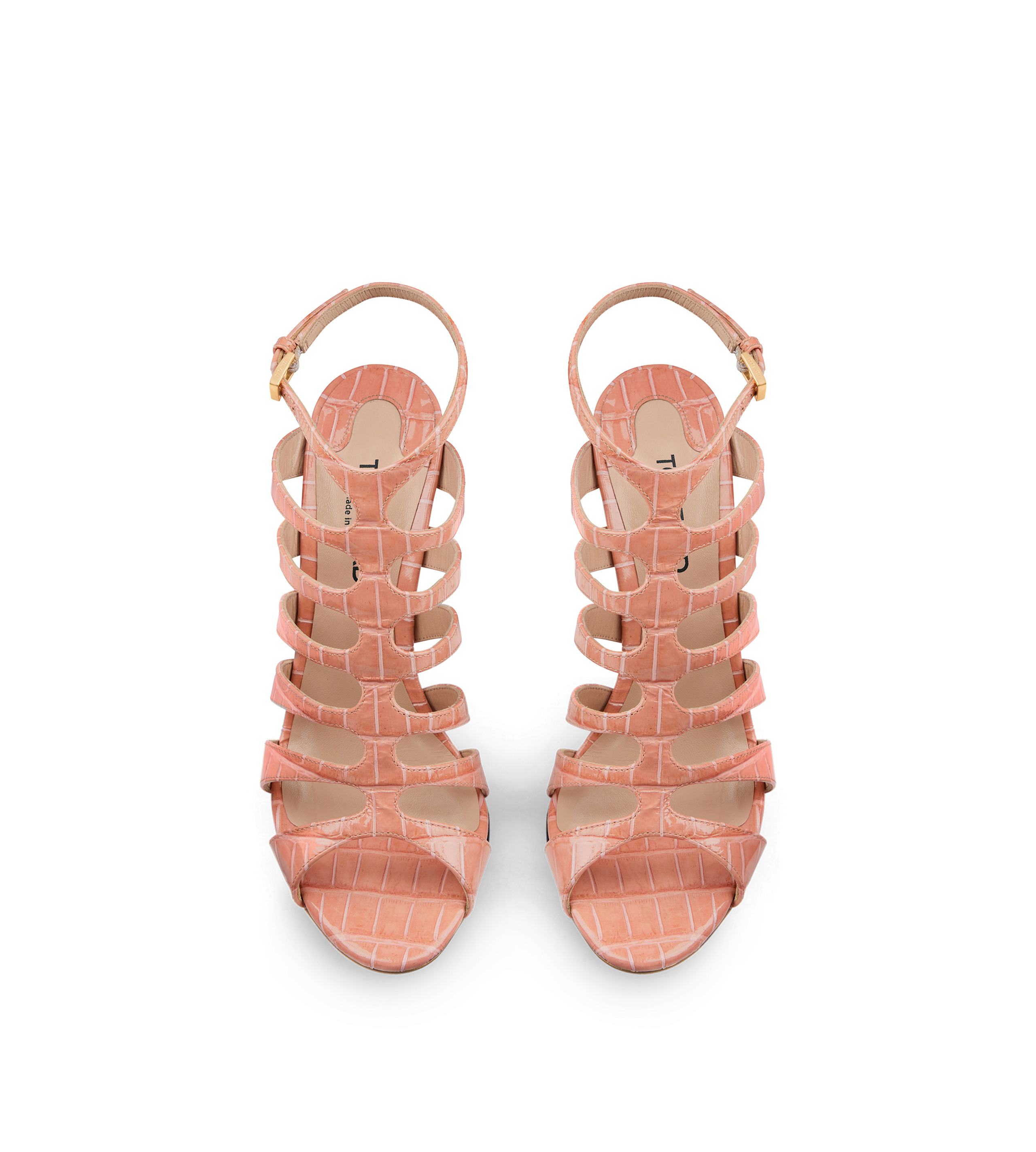 STAMPED CROCODILE LEATHER CARINE SANDAL - 4