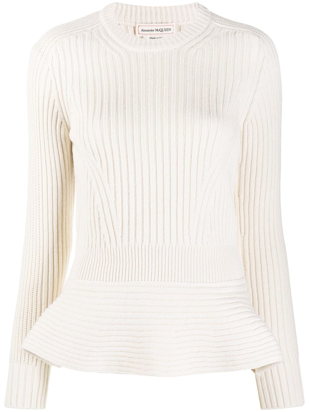 peplum hem ribbed top - 1