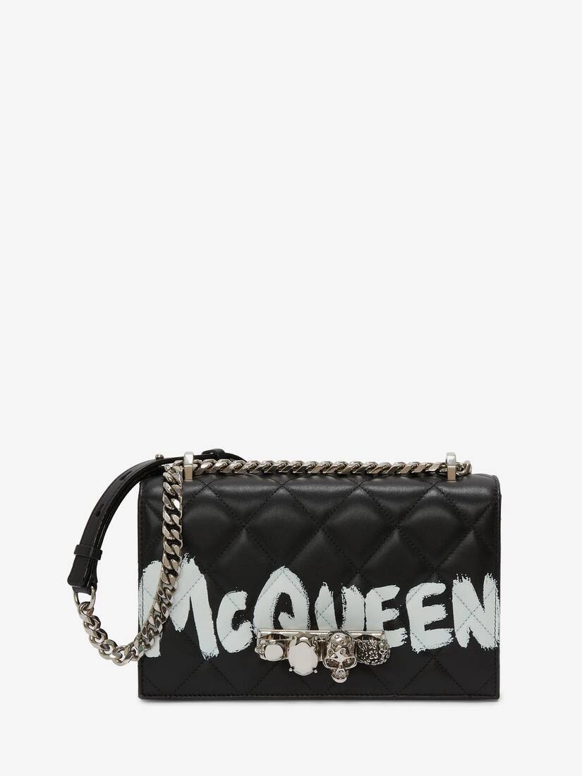 Women's Jewelled Satchel in Black/white - 1