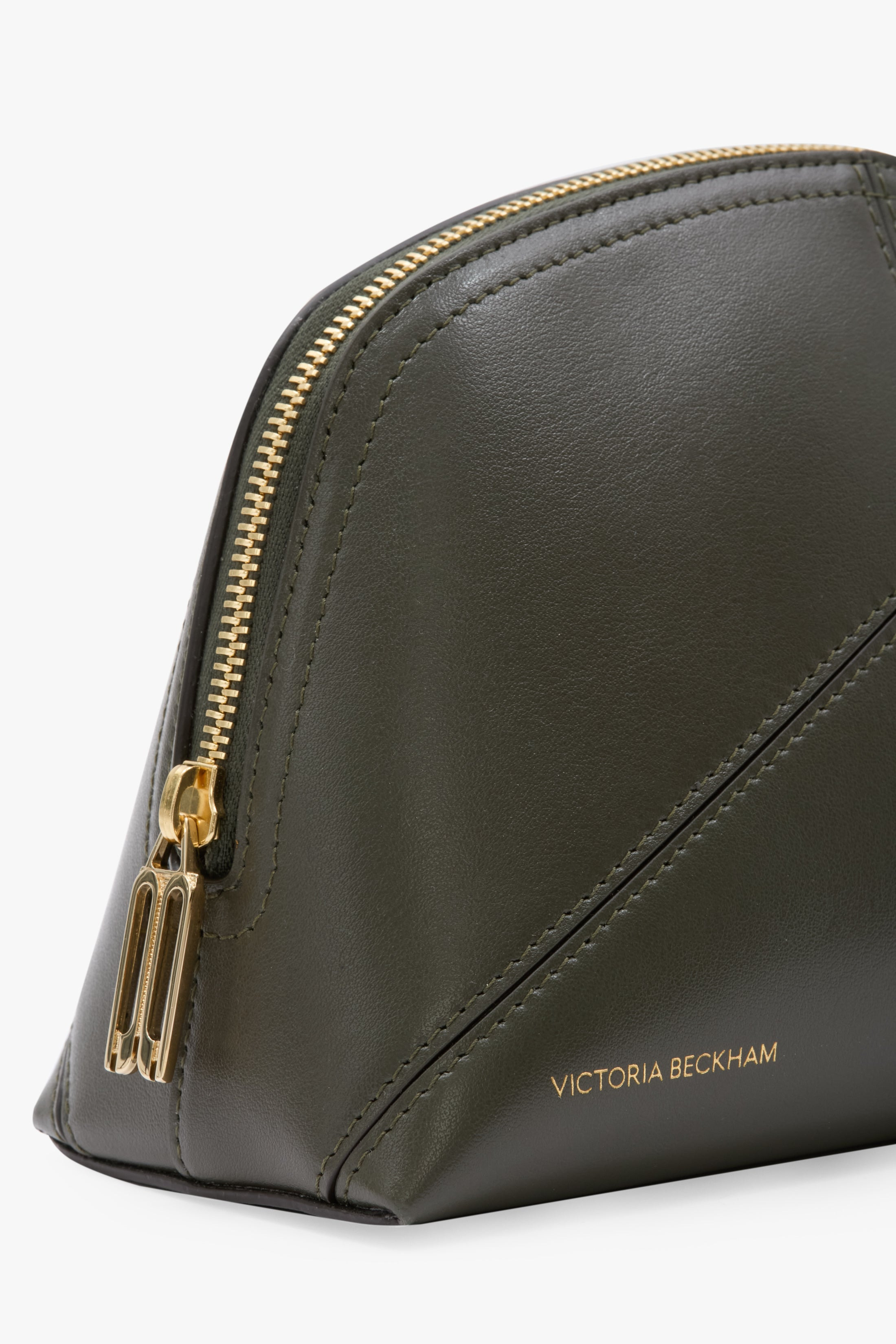 Victoria Large Travel Pouch In Dark Olive Smooth Leather - 4