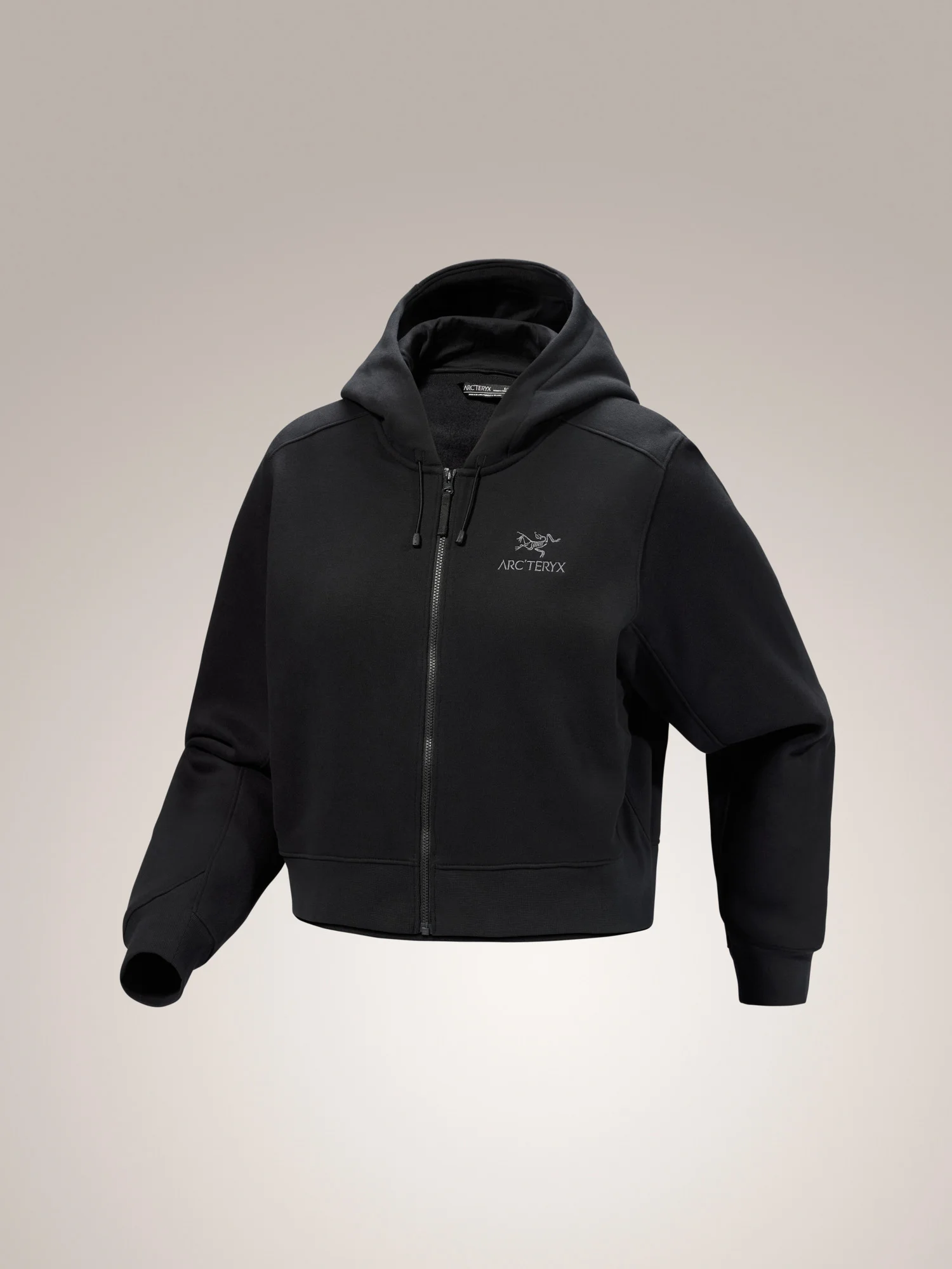 Emblem Fleece Full Zip Crop Hoody - 1