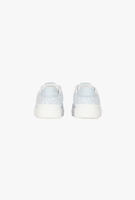 White and pale blue monogram jacquard B-Court sneakers - 3