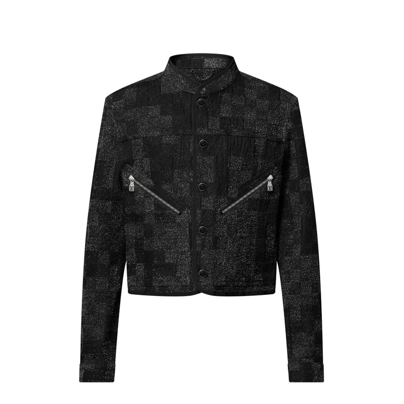 Denim Bouclette Flight Jacket 1