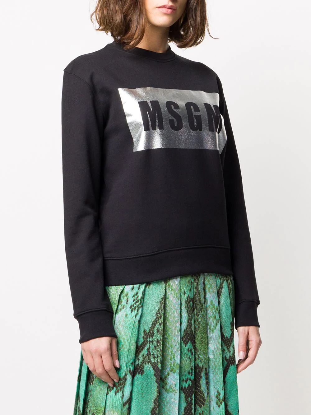 foil logo print sweatshirt - 3