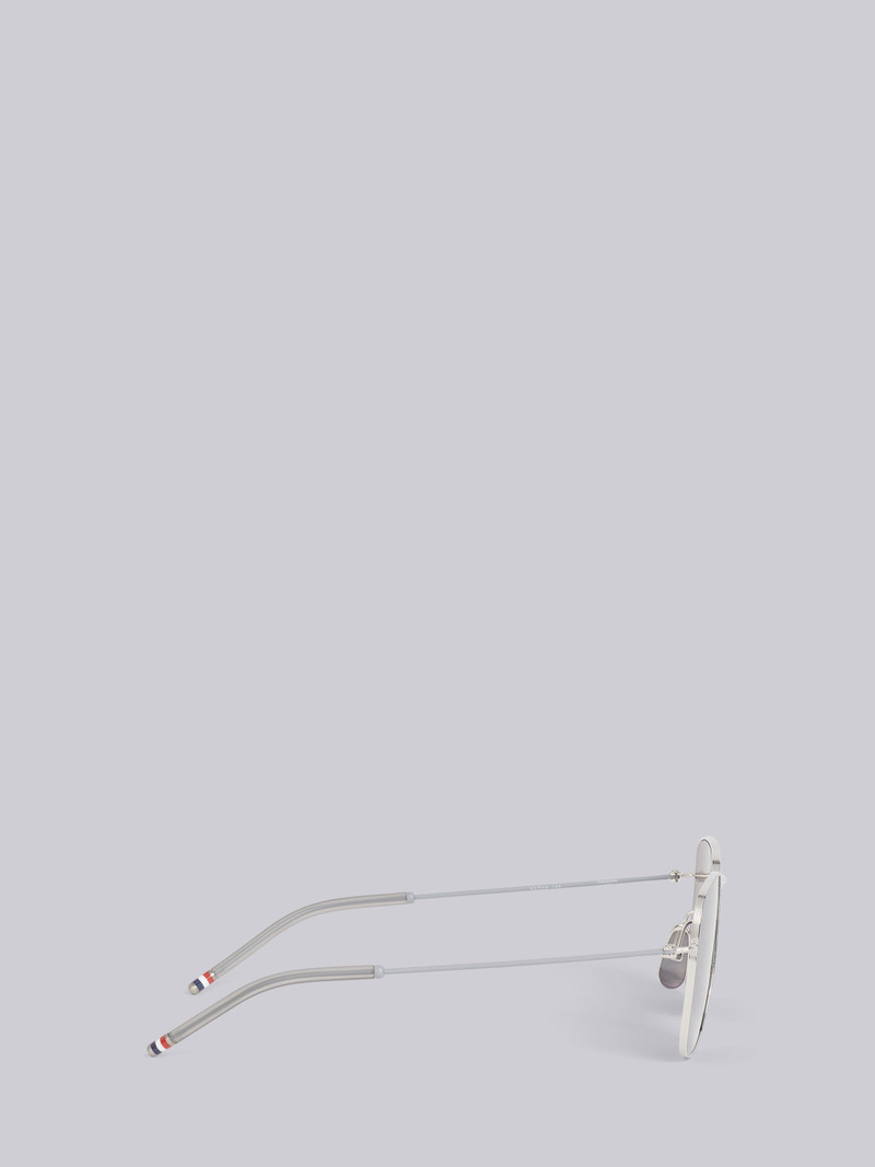 TB117 - Silver Oversized Squared Aviator Sunglasses 3