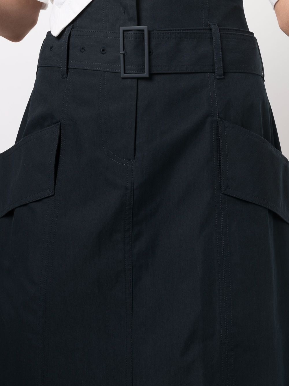 belted-waist A-line skirt - 5