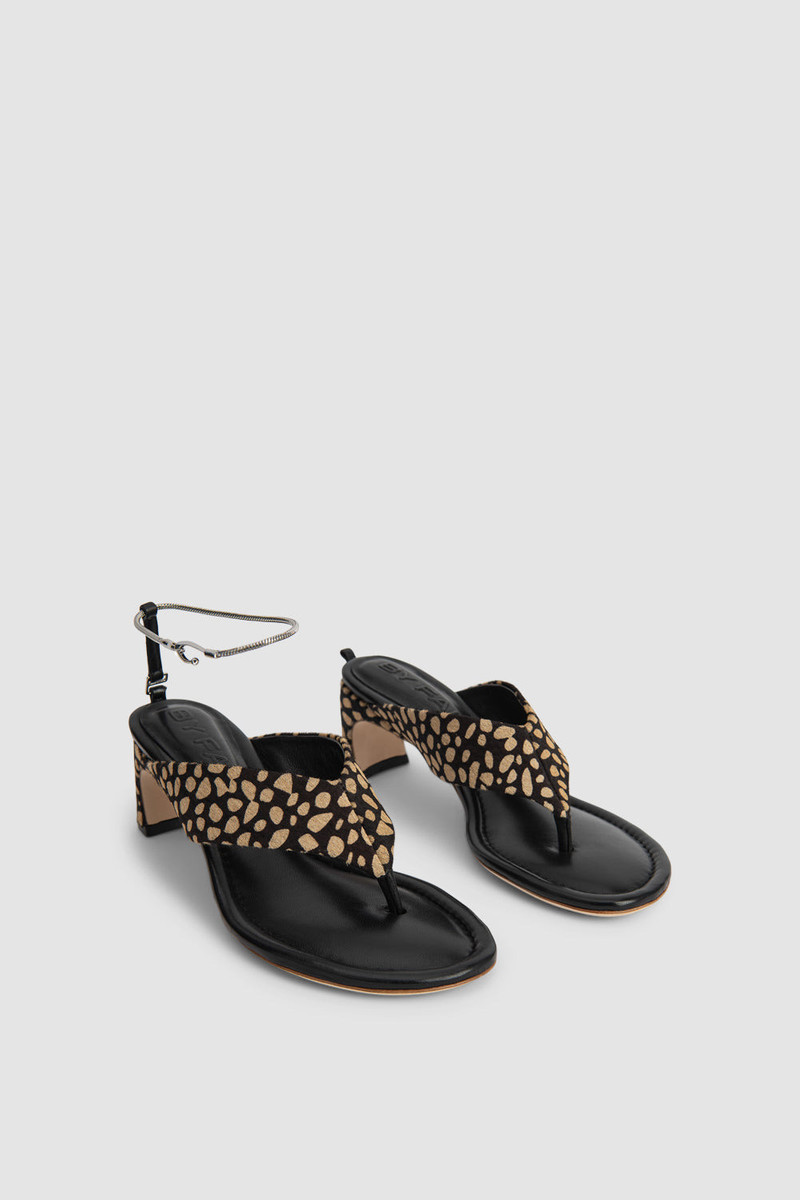 BY FAR Dasha Heel Black Cheetah Pony Hair outlook