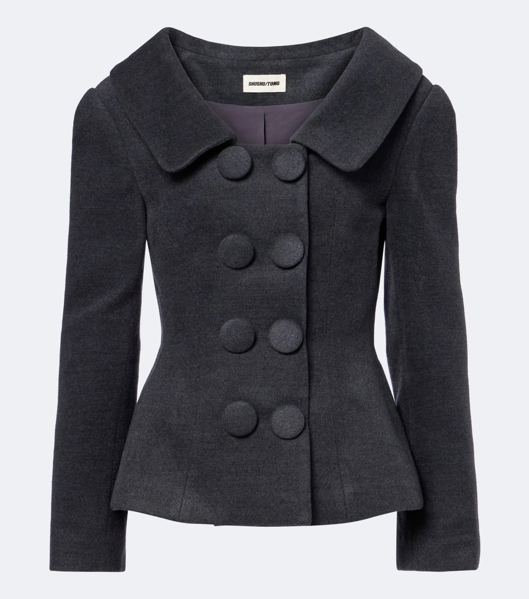 Double-breasted wool and silk-blend blazer - 1