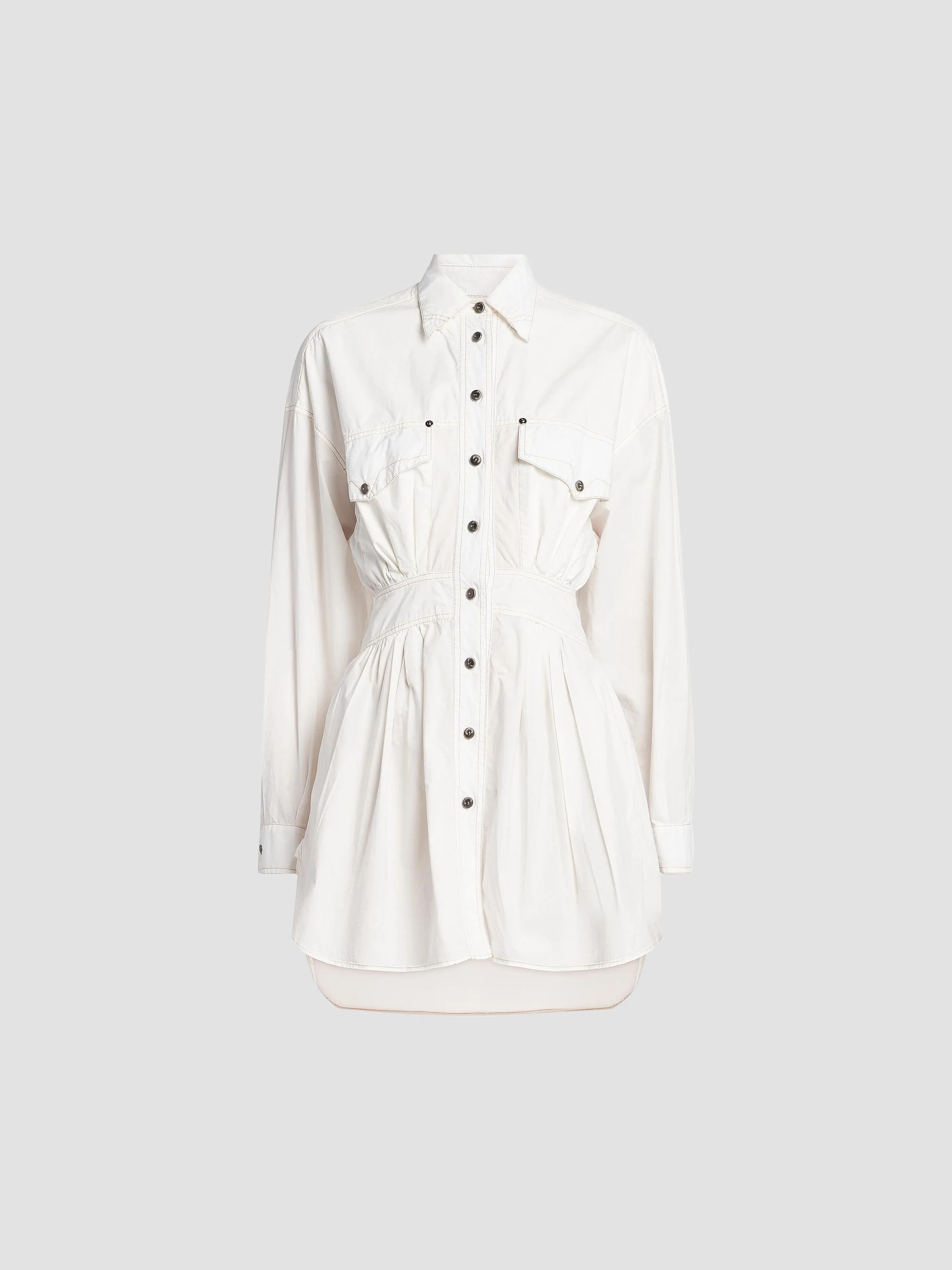 Women's La Vacanza Poplin Cotton Utility Shirtdress - White - 1