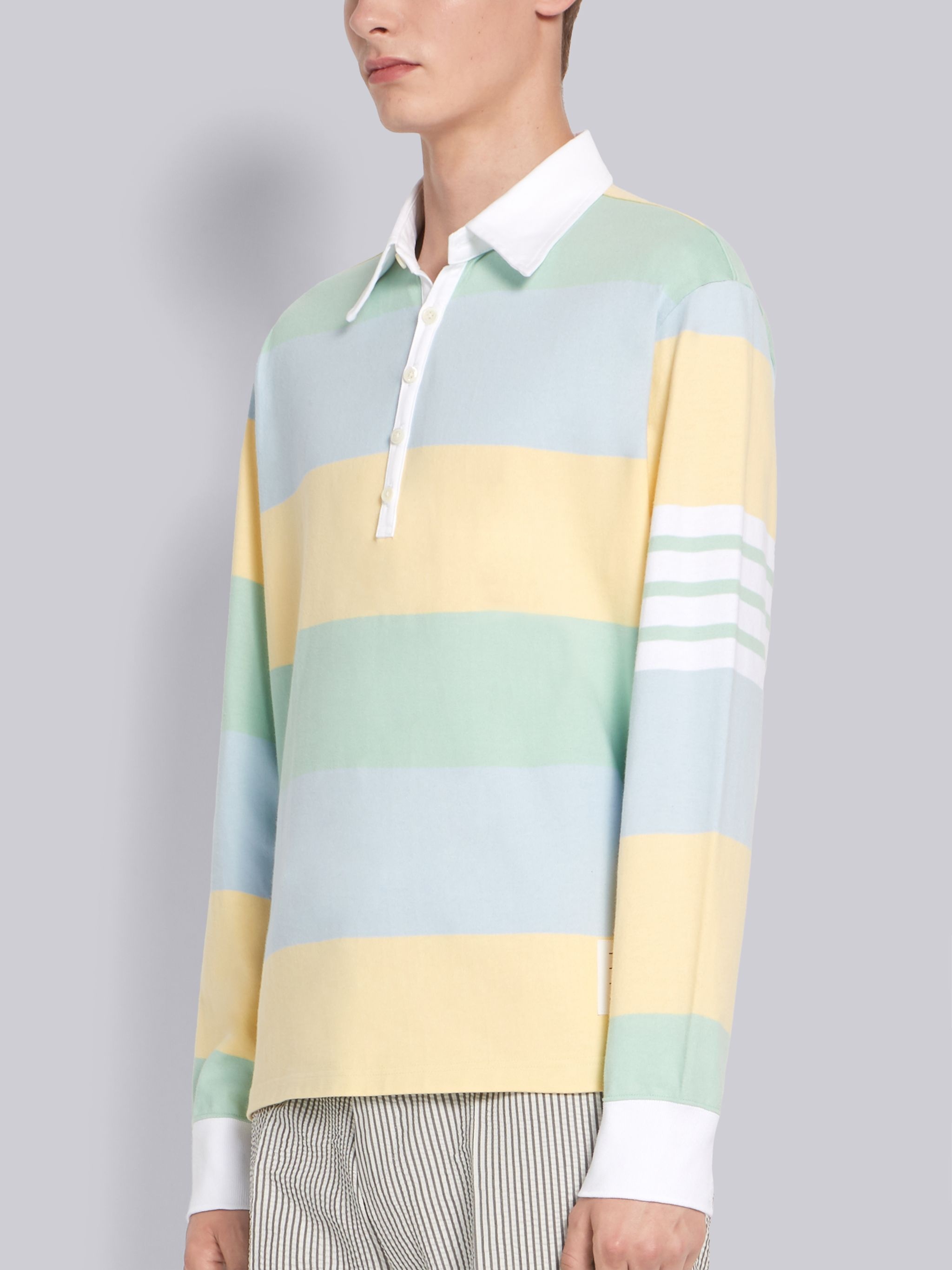 Fun-Mix Long Sleeve 4-Bar Stripe Polo - 2