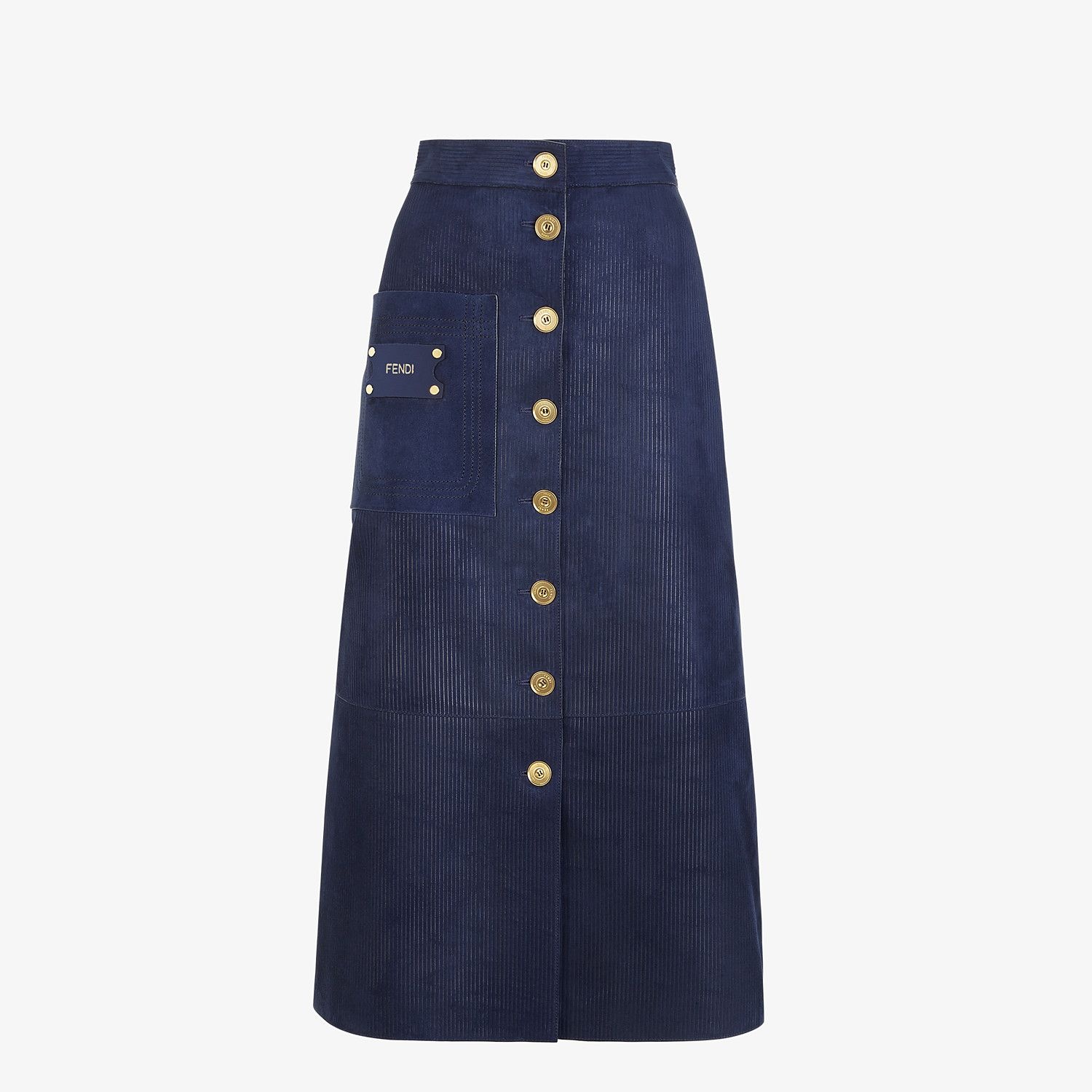 Blue suede skirt - 1