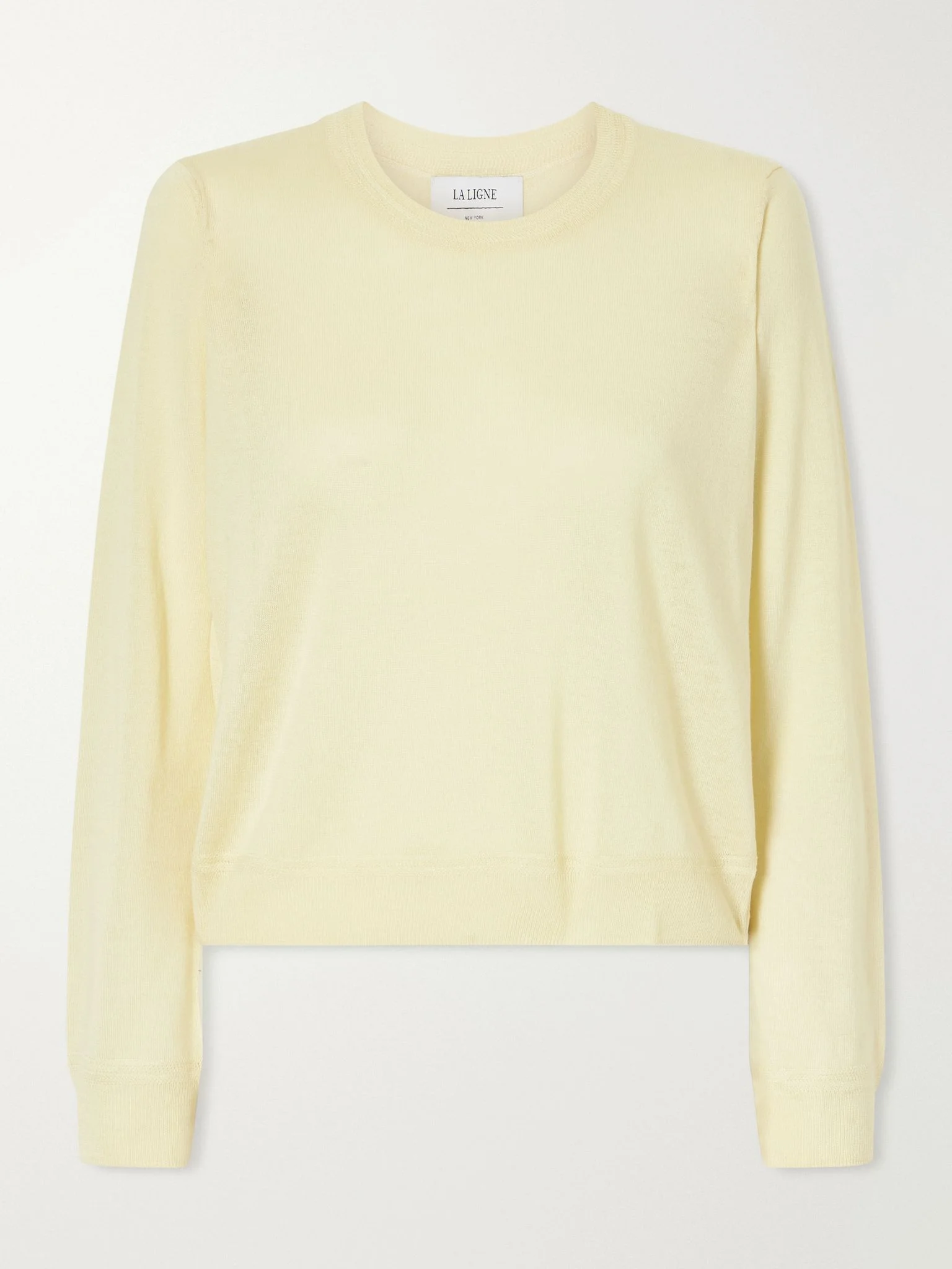 Ben silk, wool and cashmere-blend sweater Pastel yellow - 1
