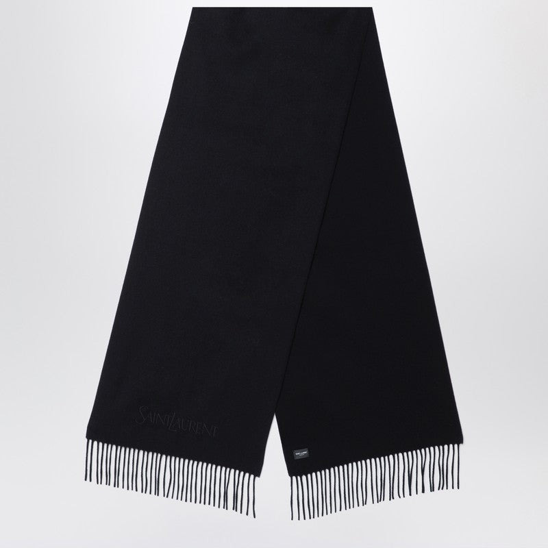 Saint Laurent Black Cashmere Scarf Men - 1