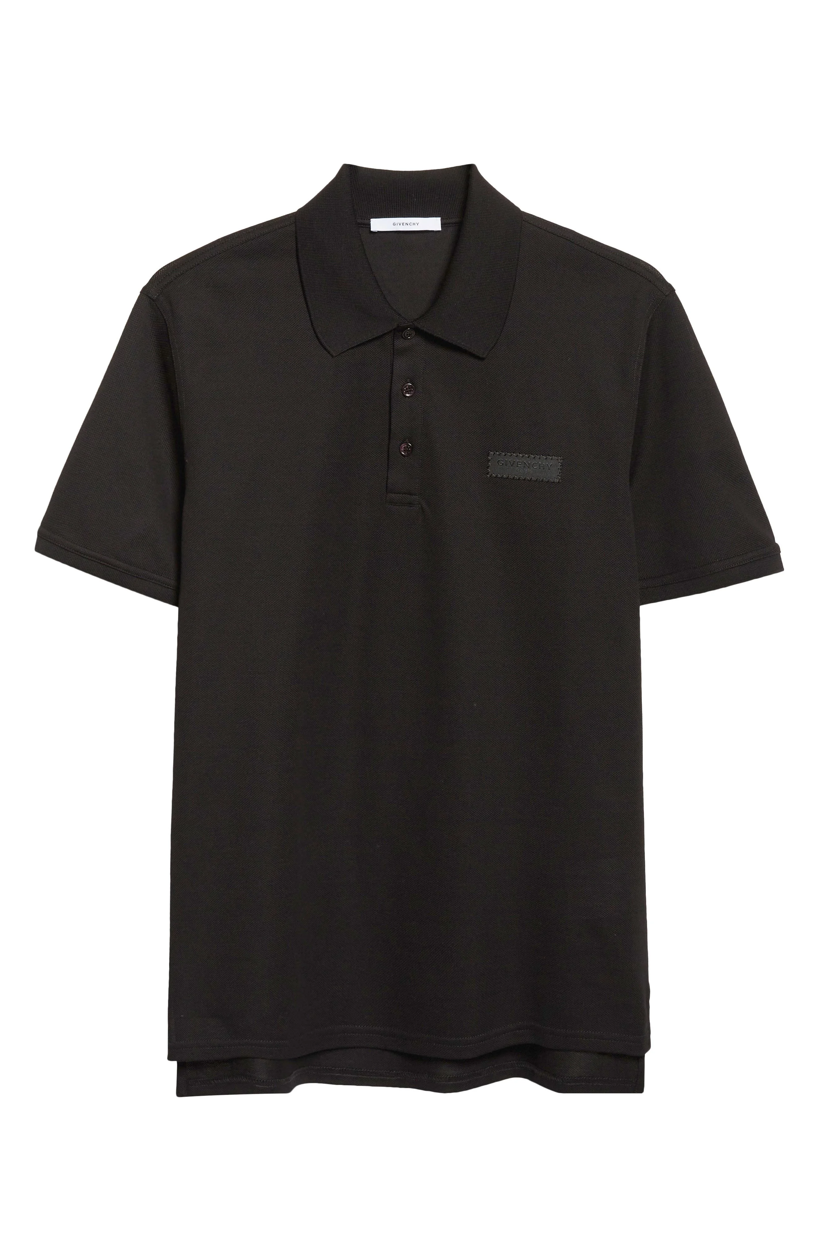 Givenchy Regular Fit Logo Patch Cotton Piqué Polo in Black at Nordstrom - 1