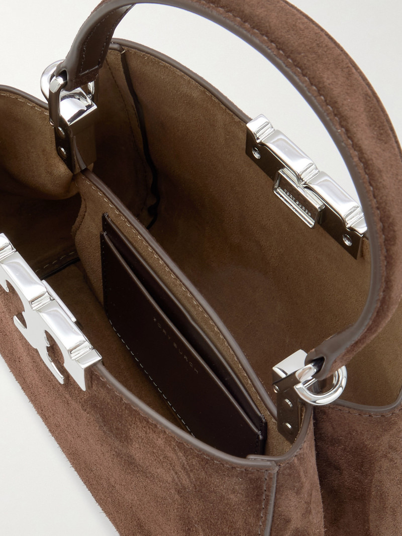 Eleanor Mini Leather-trimmed Suede Shoulder Bag 5