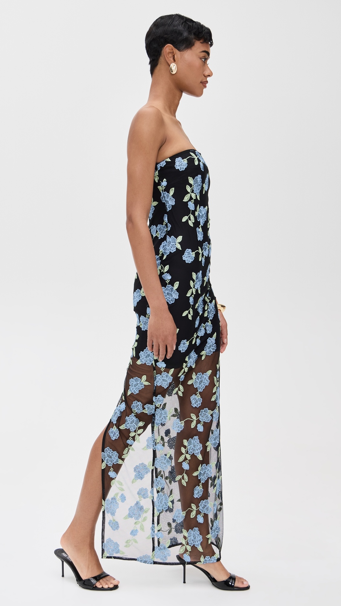 Flower Mesh Tube Dress - 3