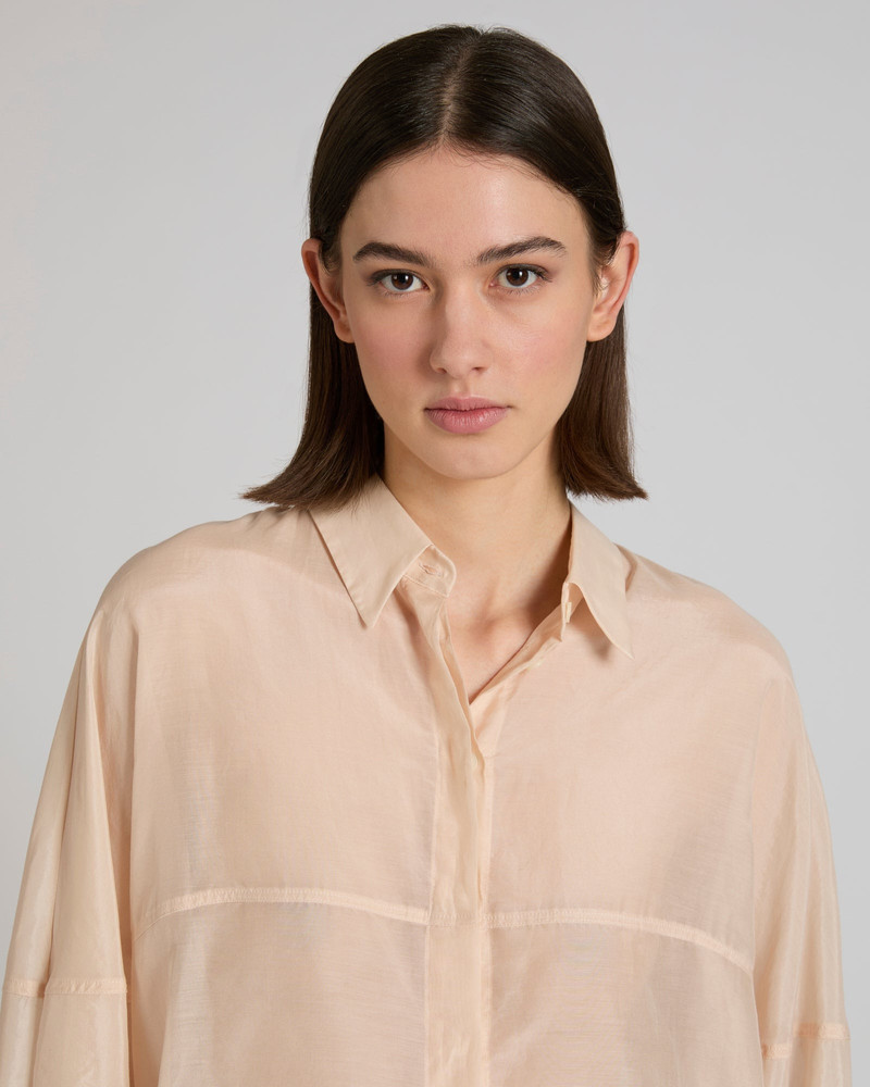 Wide fit shirt in silk and cotton muslin 4