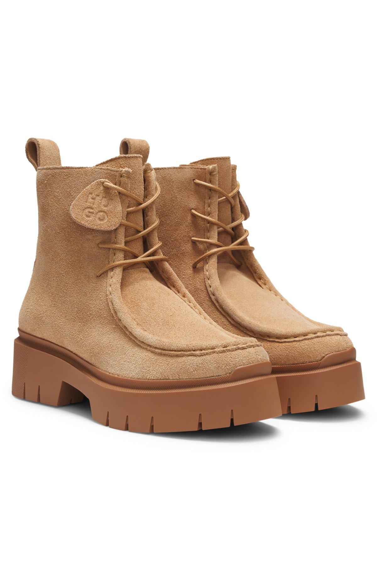 LACE-UP BOOTS IN SUEDE WITH REMOVABLE LOGO TAG - 2