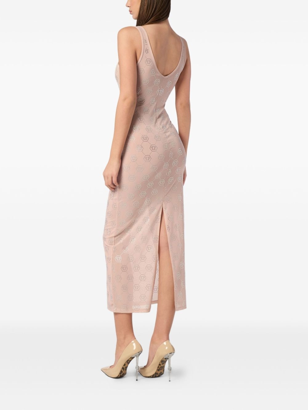 monogram midi dress - 4