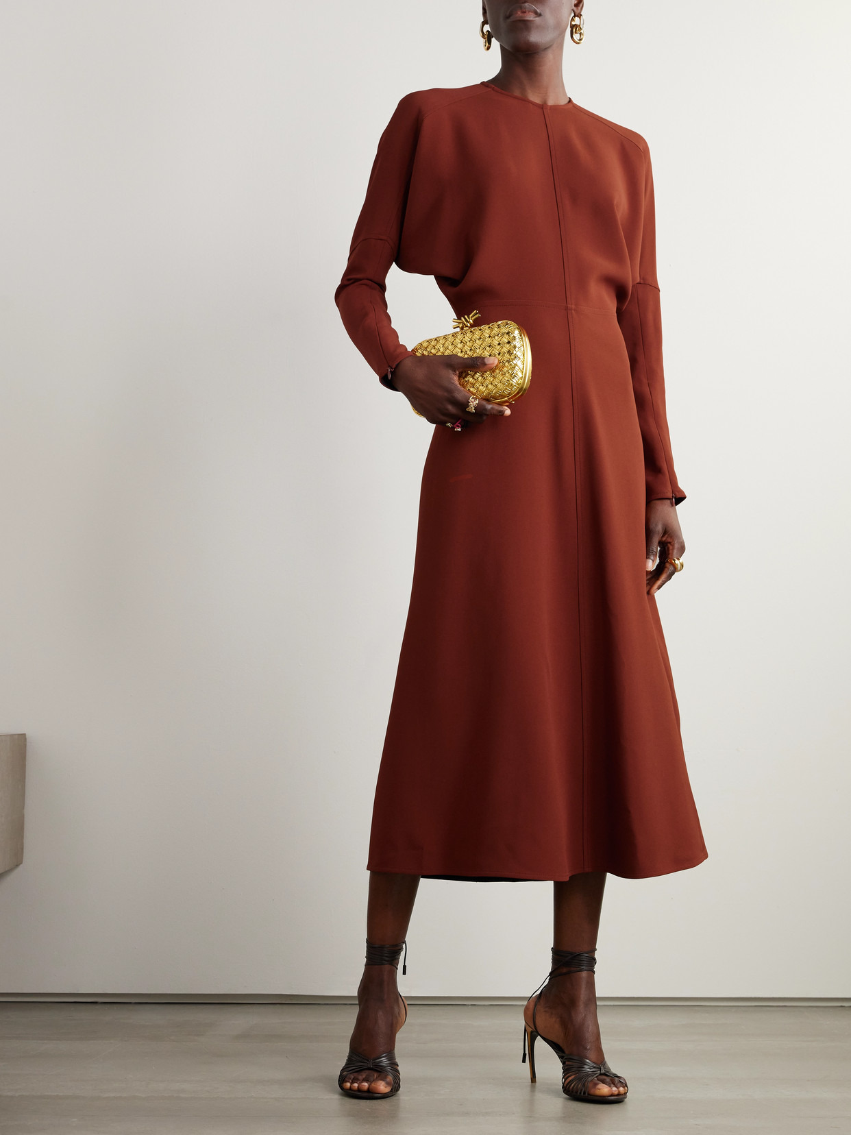 Dolman Crepe Midi Dress - 2