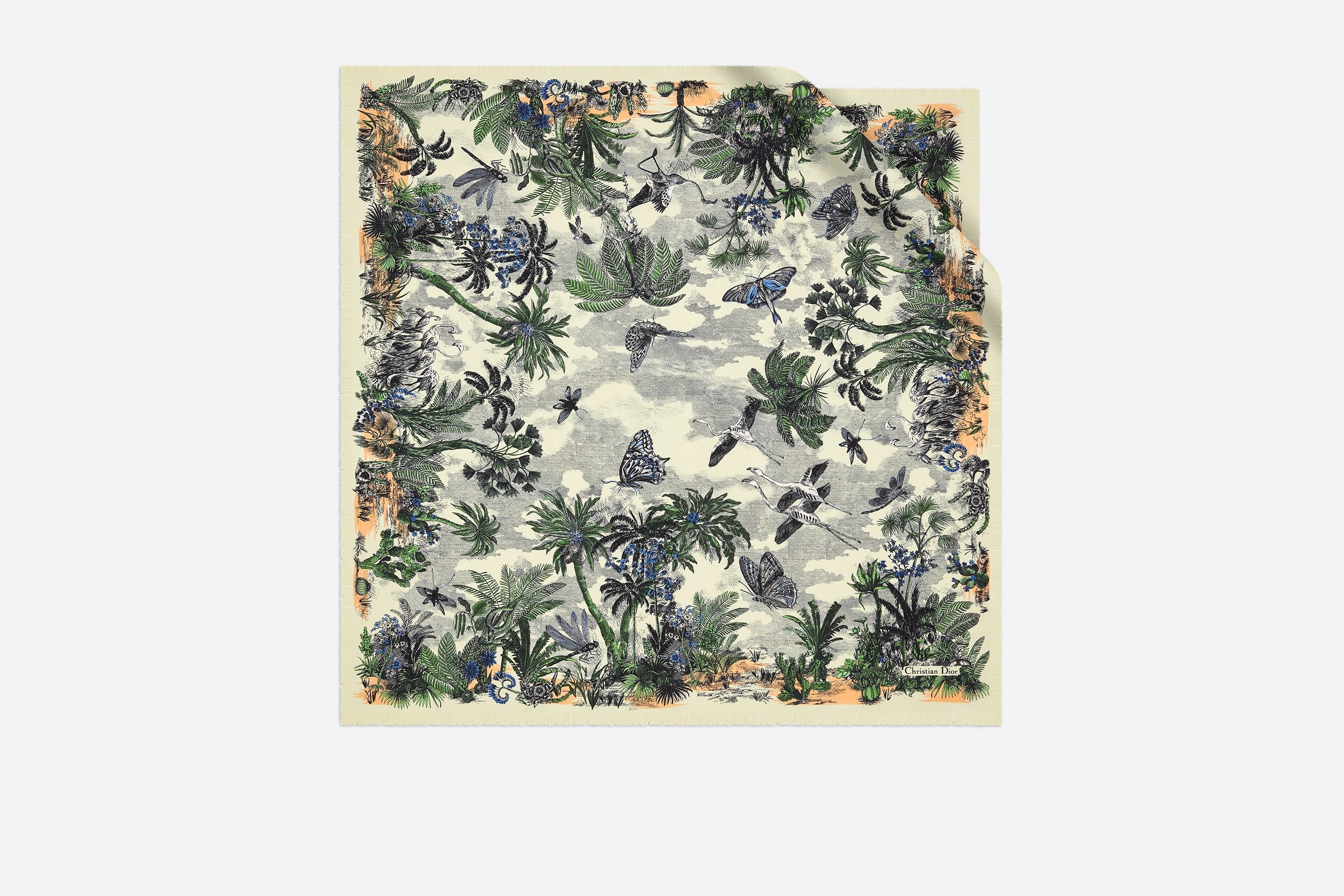 Tropicalia Toile de Jouy Square Scarf - 1