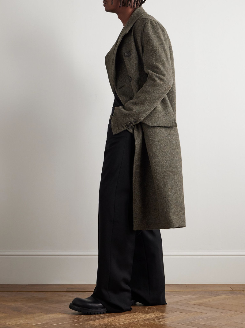 Rick Owens Officer Double-Breasted Melton Wool Coat Green outlook