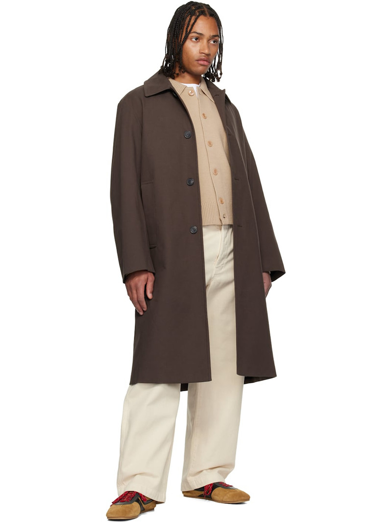 Dries Van Noten Brown Cotton Canvas Coat outlook