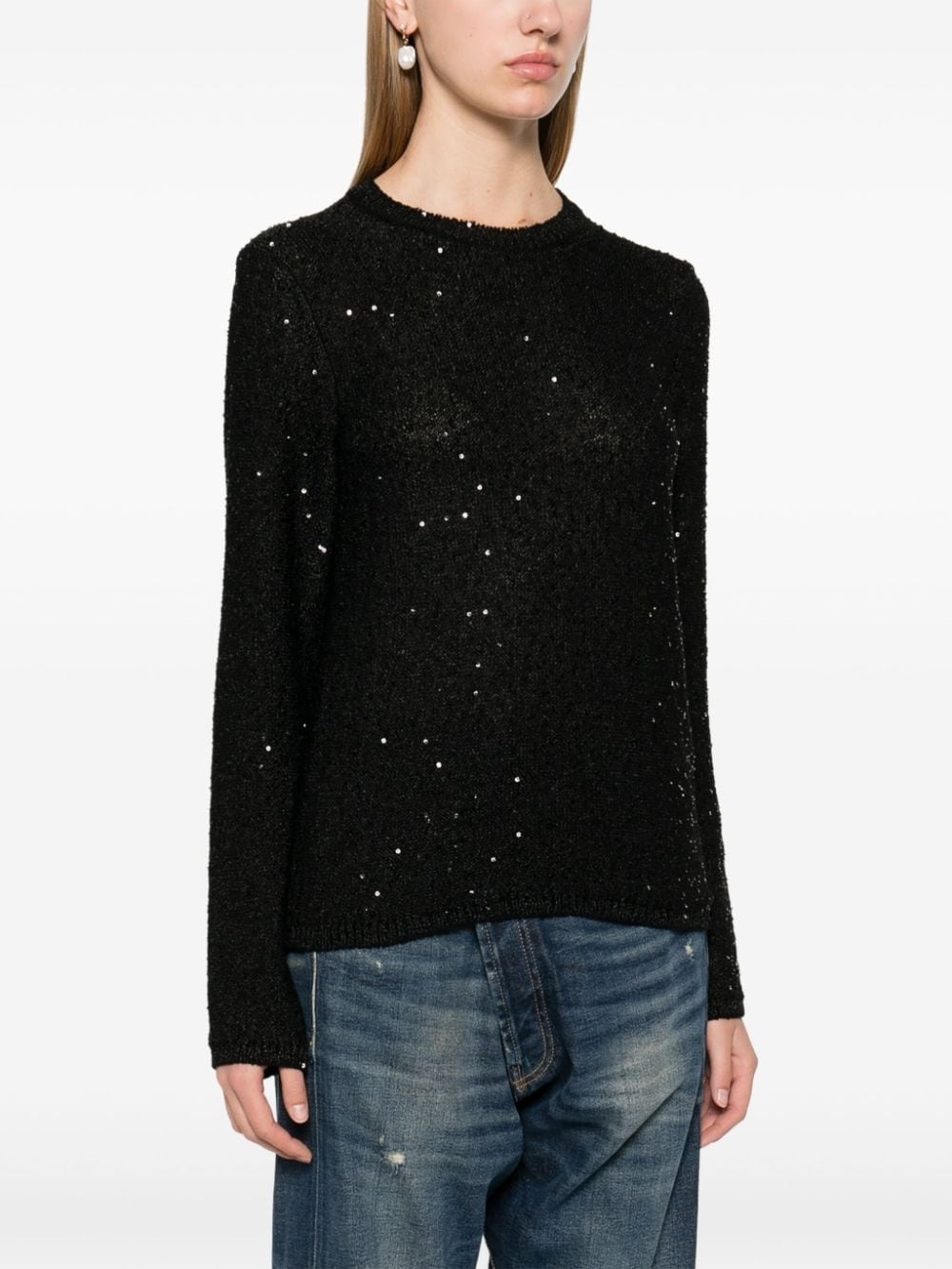 sequin-embellished sweater - 3
