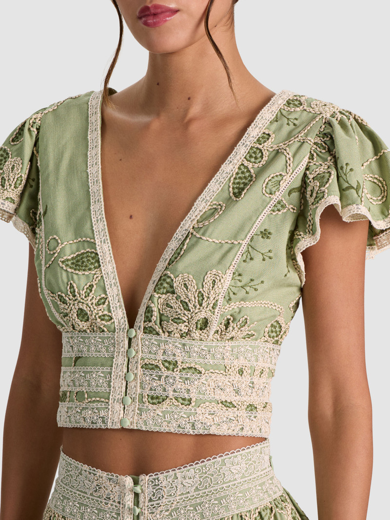 KEELEY EMBROIDERED CROPPED TOP 5
