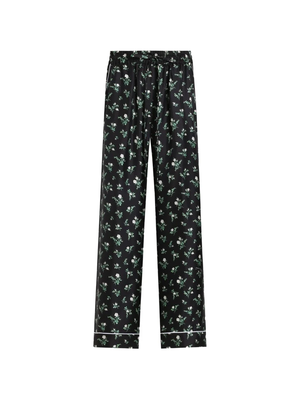 roses and lilies of the valley-print twill vanity trousers - 1