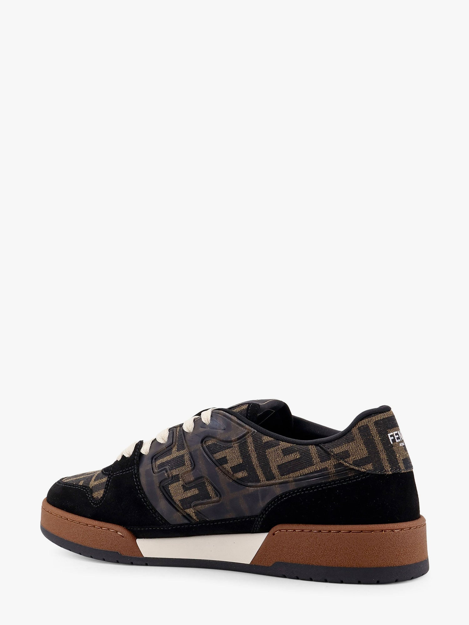 Fendi Fendi Match Low-Top Ff Jacquard Fabric And Suede Sneakers - 3