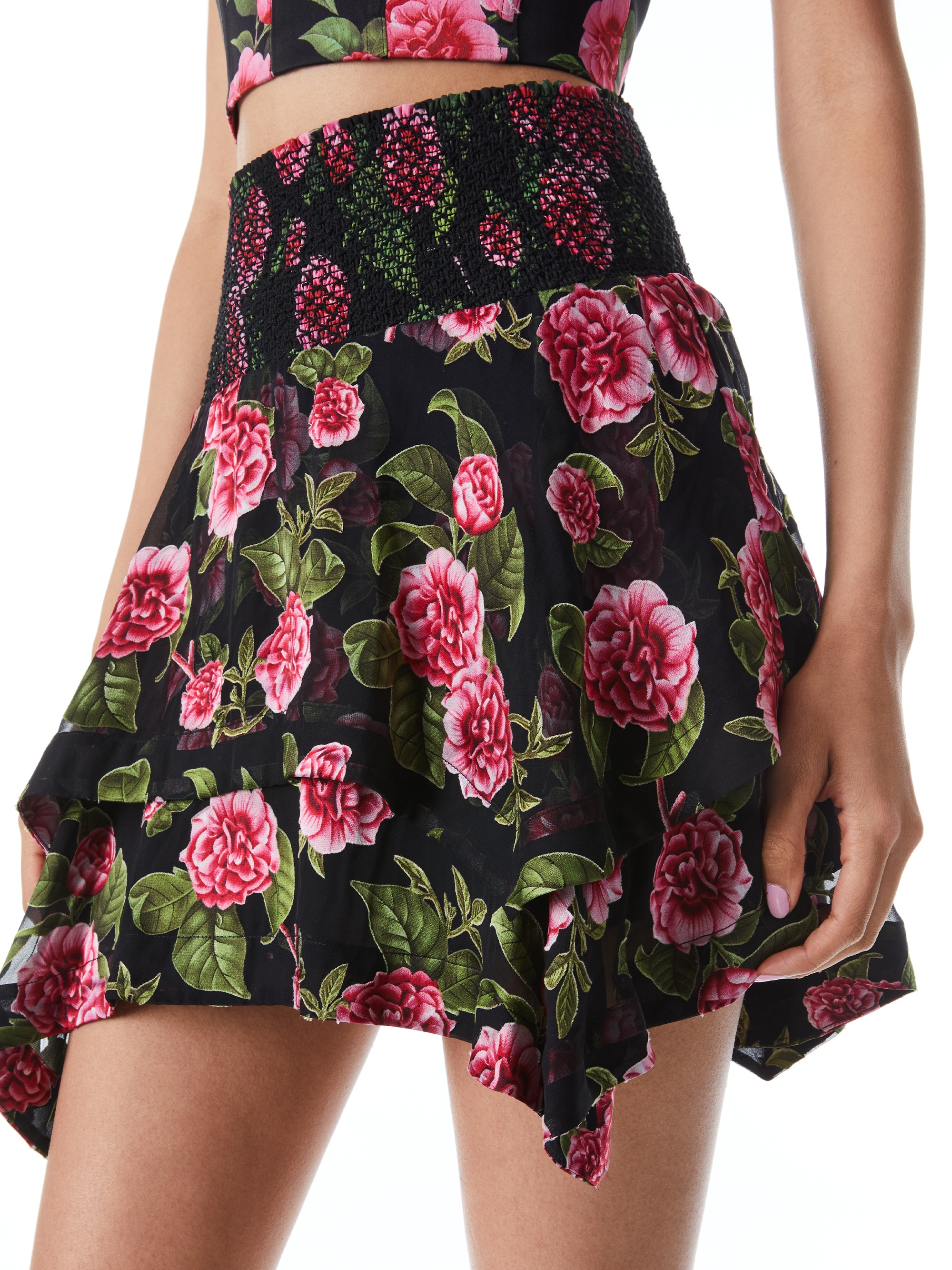 ZARYA ASYMMETRICAL SMOCKED WAIST BAND SKIRT - 5
