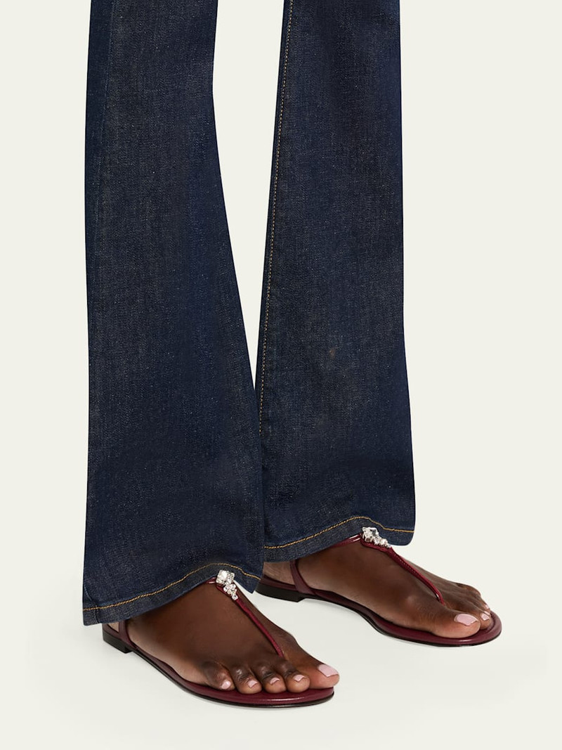 Giuseppe Zanotti Crystal Leather Thong Sandals outlook