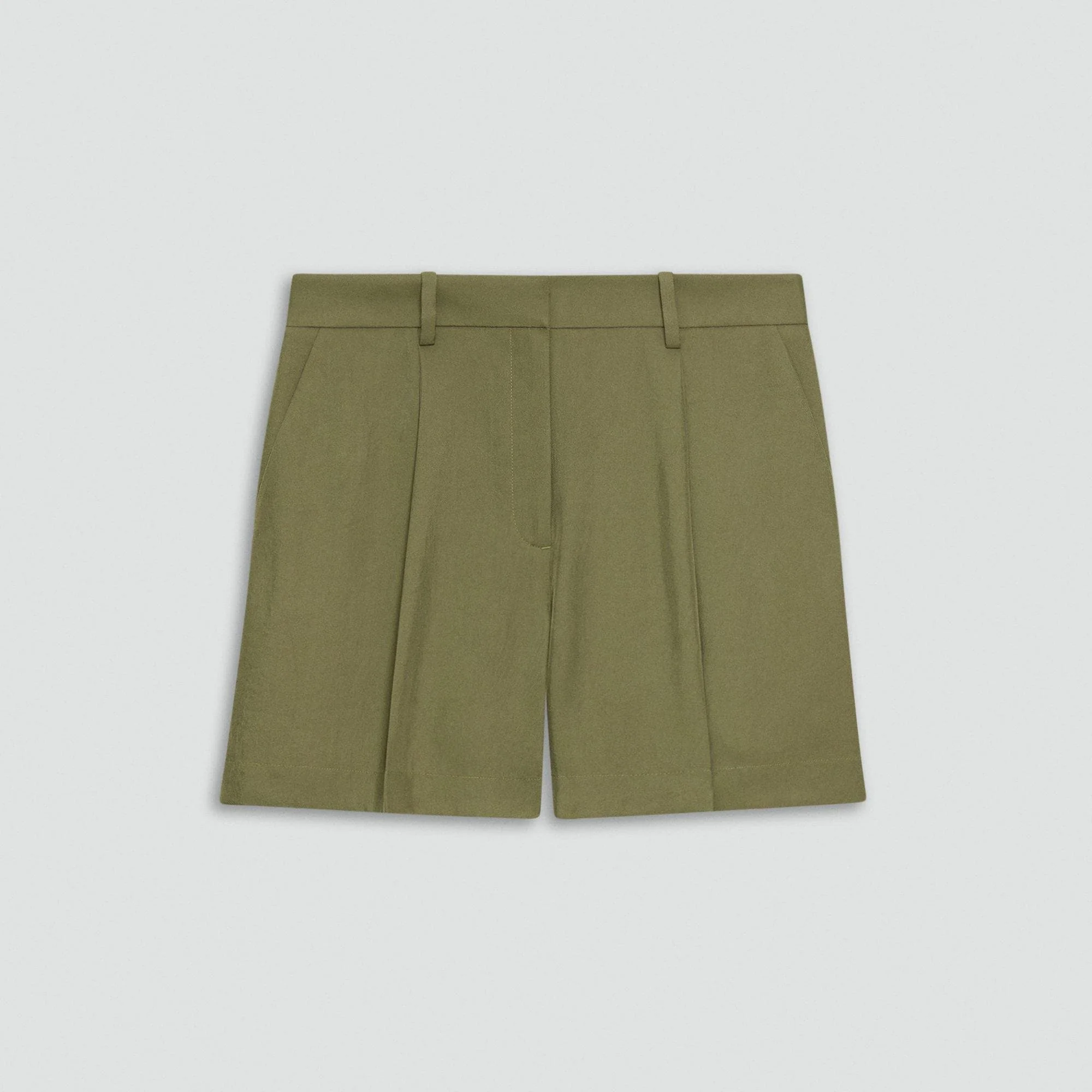 Fluid Pleat Short in Washed Twill - 1