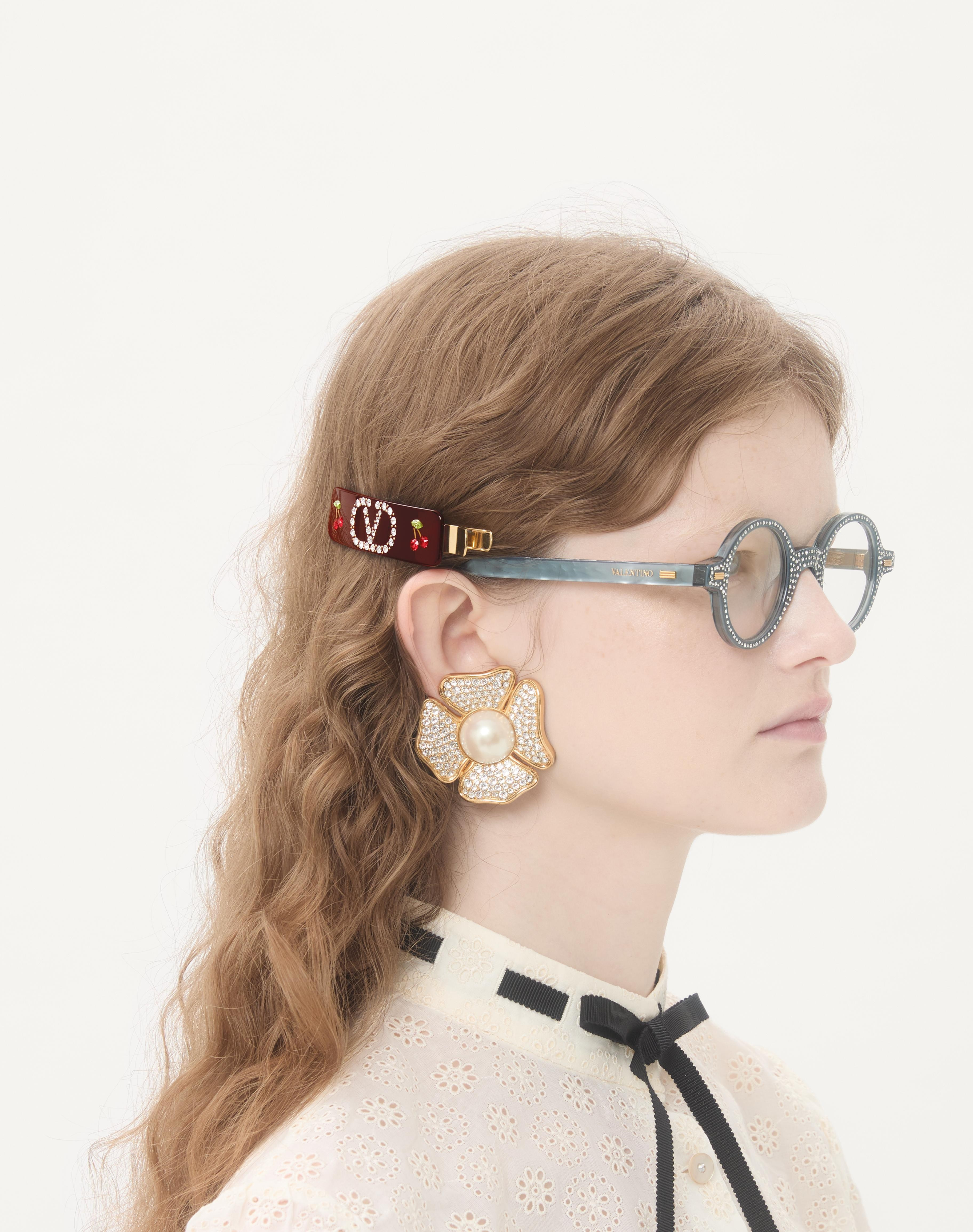 VLOGO SIGNATURE HAIR CLIP IN RESIN, METAL AND SWAROVSKI® CRYSTALS - 2