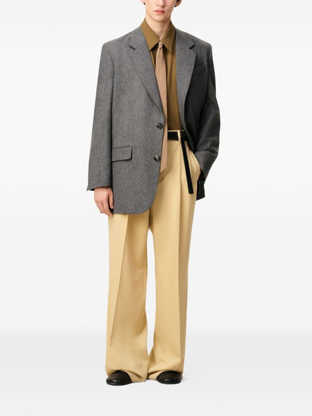 mélange-effect wool blazer - 2