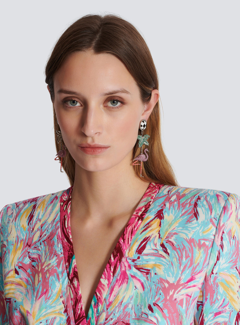 Balmain Flamingo pendant earrings outlook