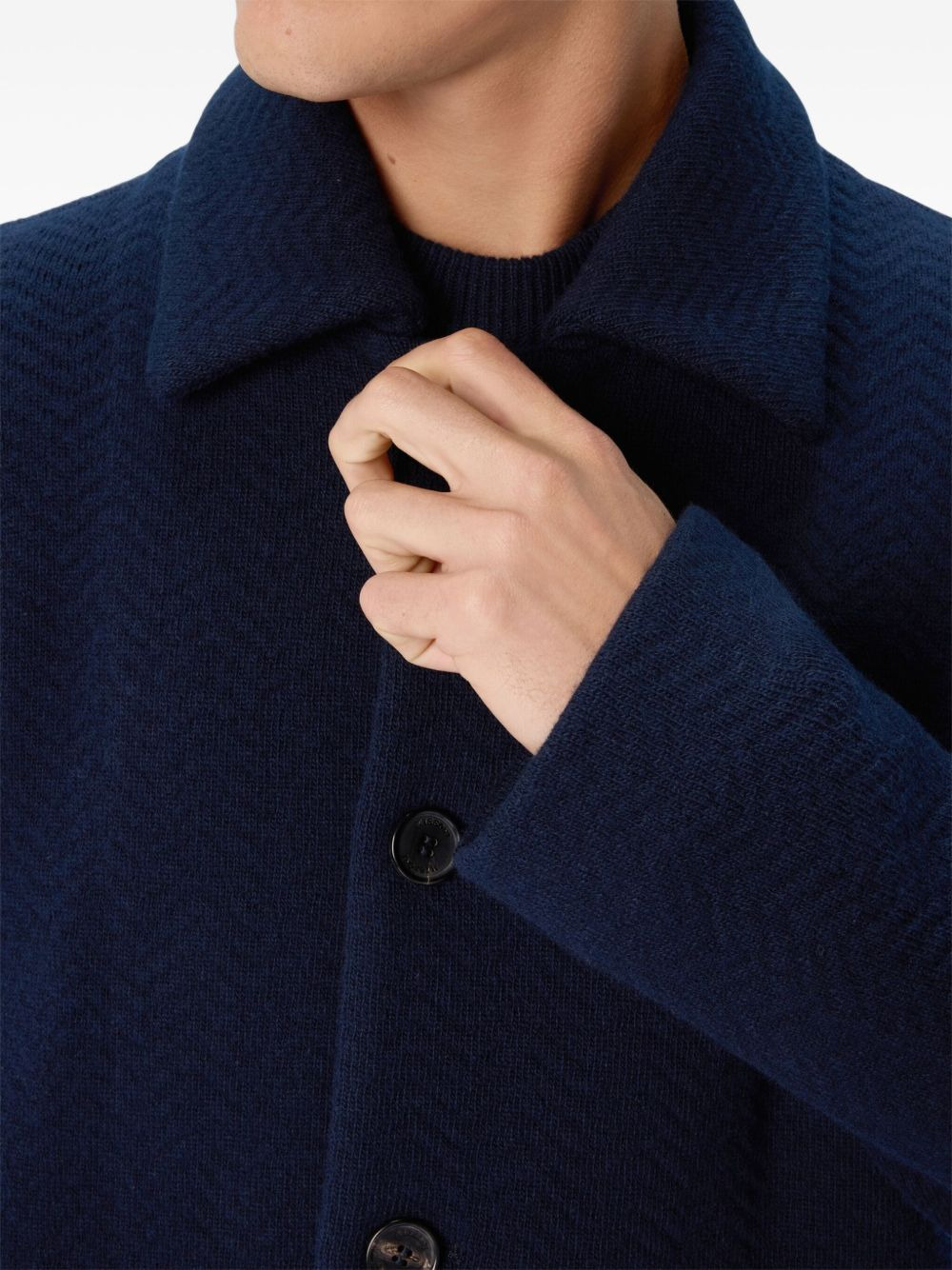 herringbone wool coat - 4
